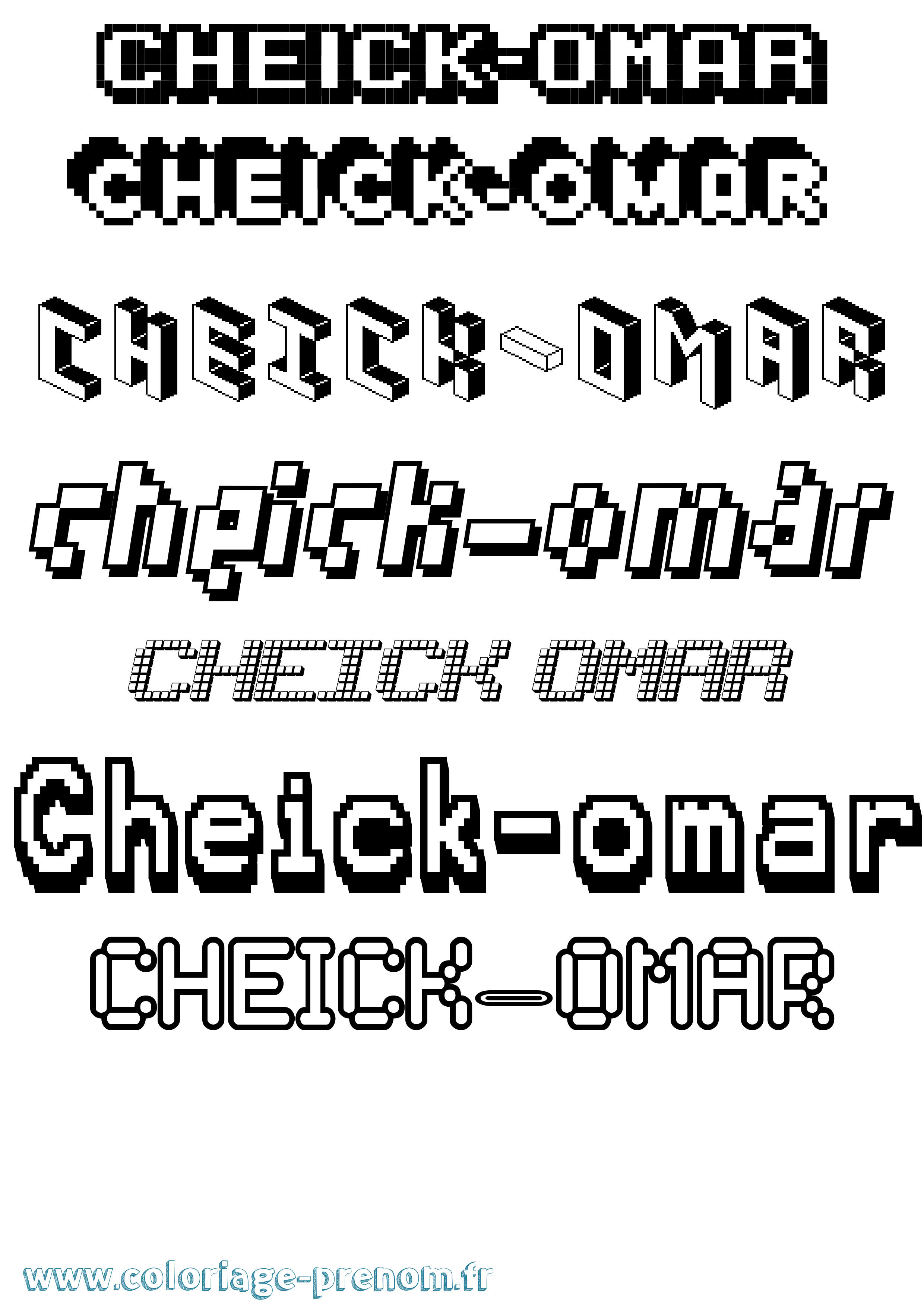 Coloriage Cheick-Omar Pixel Coloriage prénom Cheick-Omar Pixel