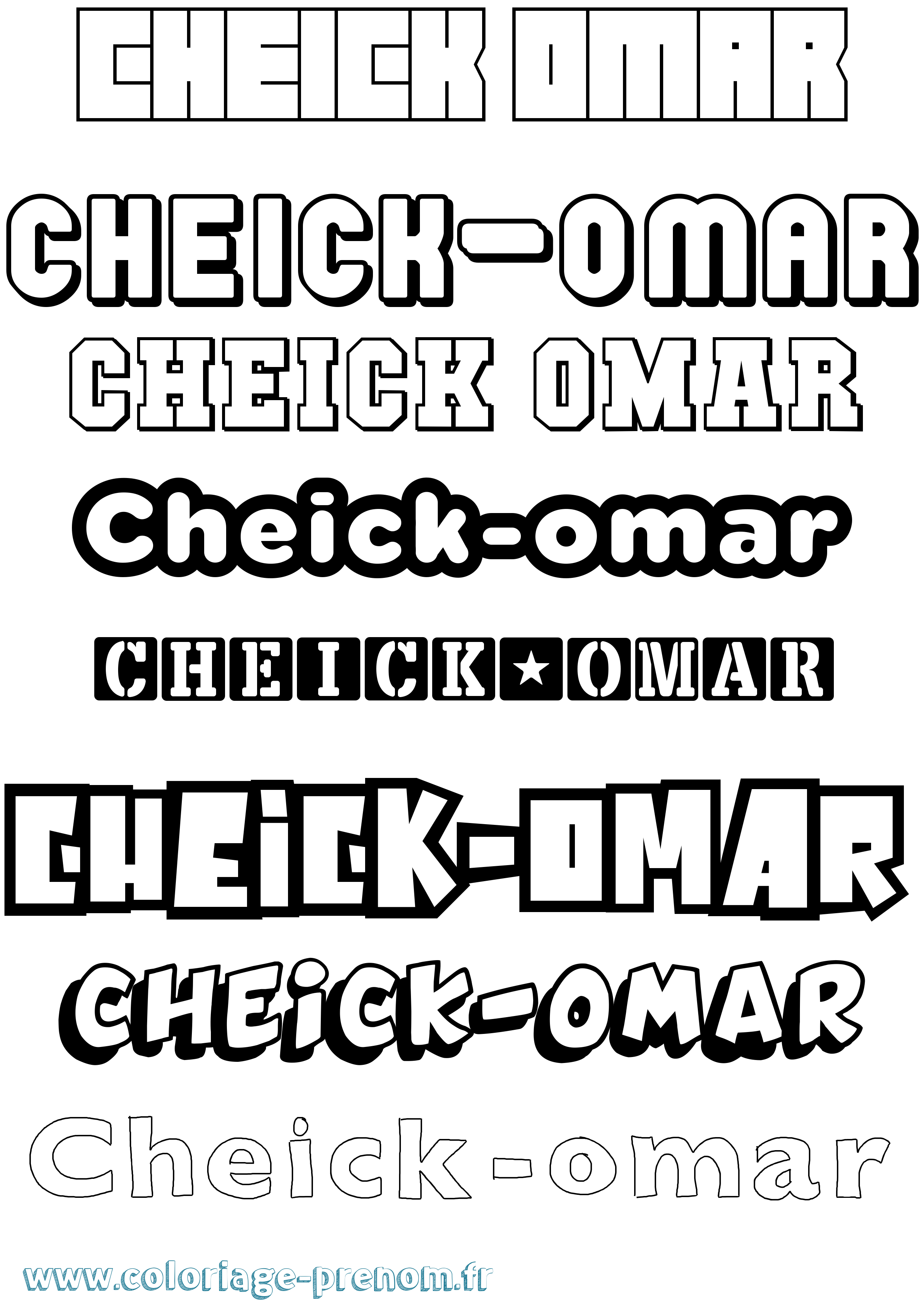 Coloriage Cheick-Omar Simple Coloriage prénom Cheick-Omar Simple