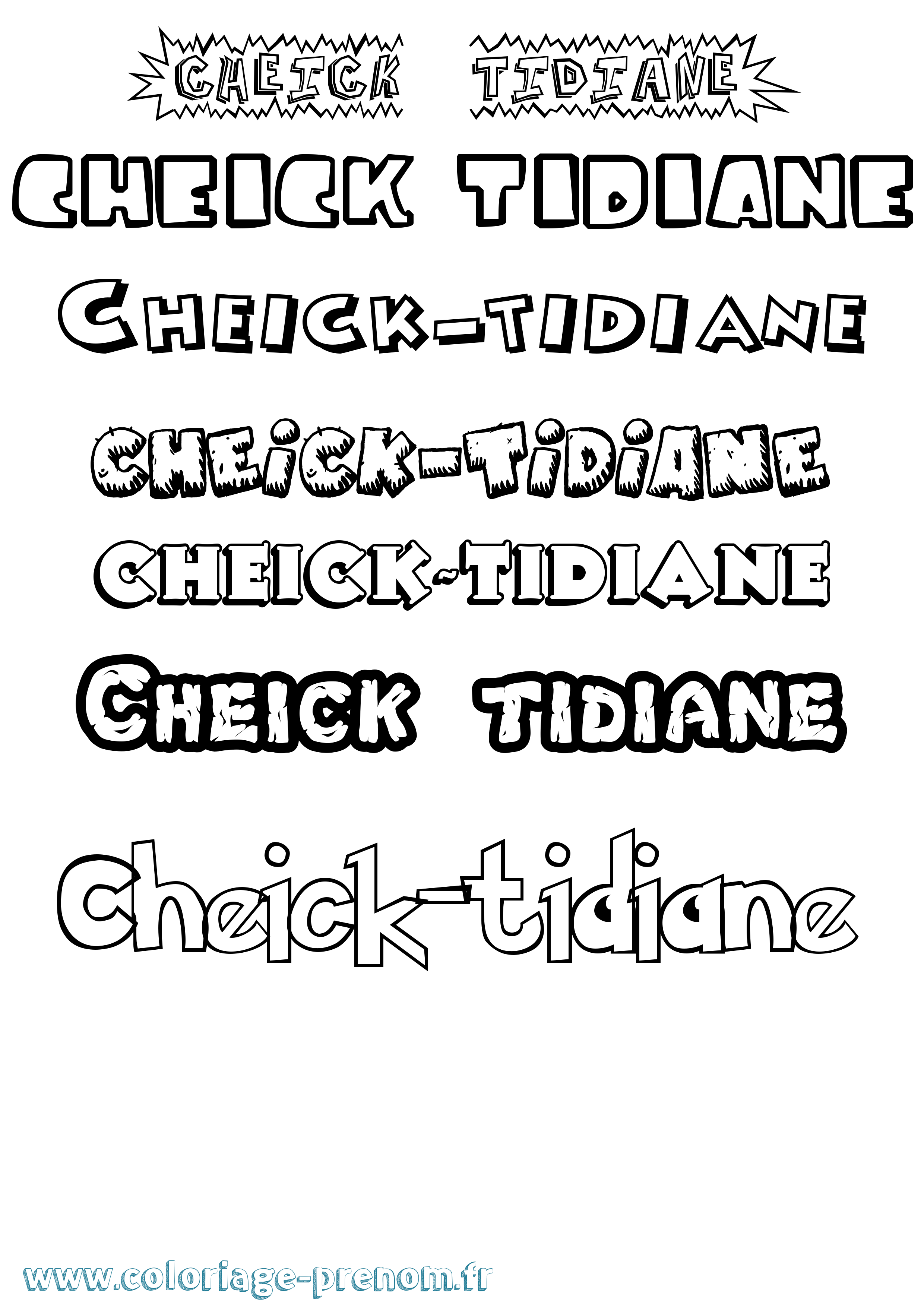 Coloriage Cheick-Tidiane Dessin Animé Coloriage prénom Cheick-Tidiane Dessin Animé