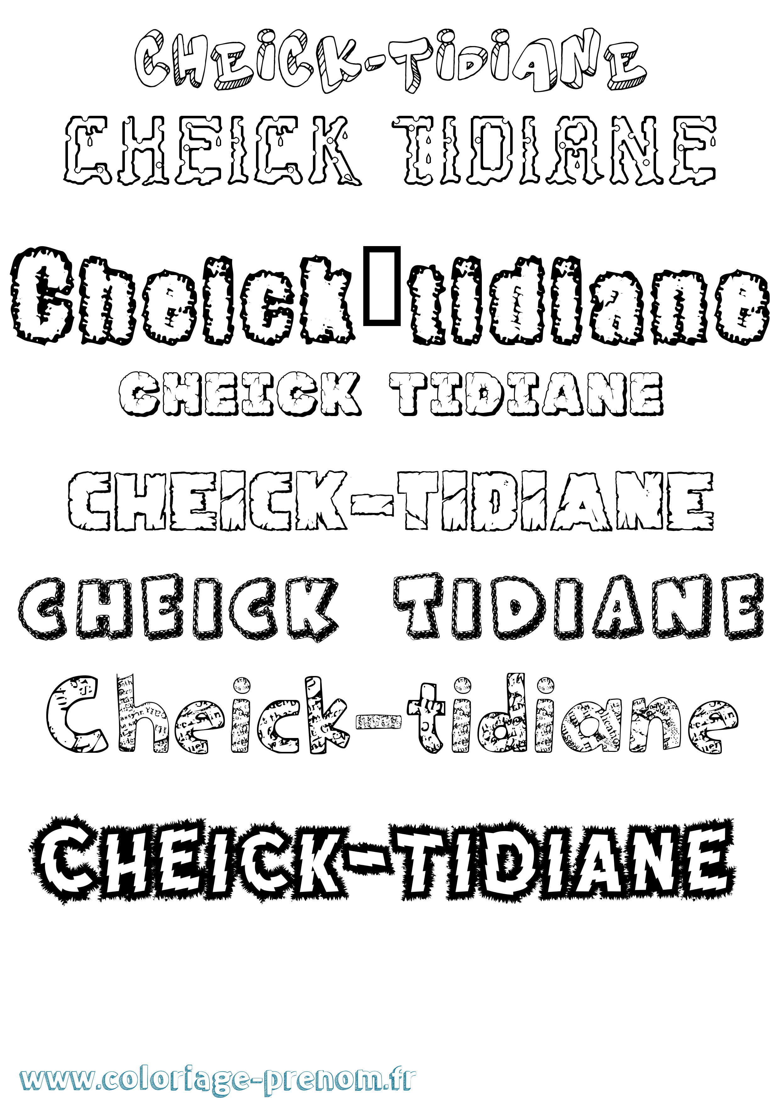 Coloriage Cheick-Tidiane Destructuré Coloriage prénom Cheick-Tidiane Destructuré