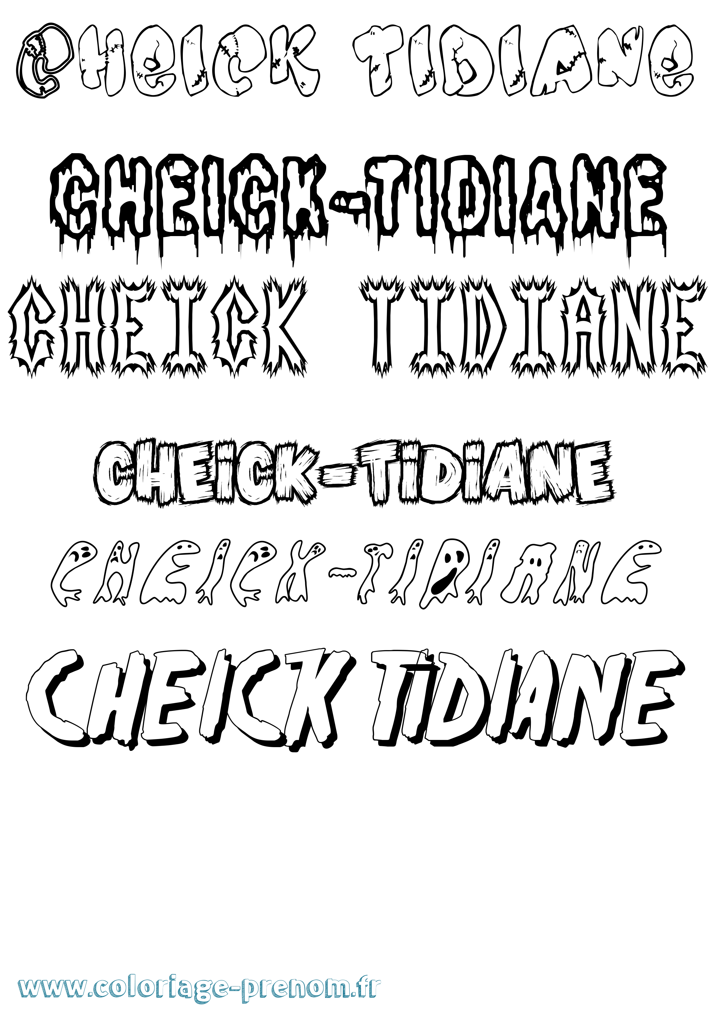 Coloriage Cheick-Tidiane Frisson Coloriage prénom Cheick-Tidiane Frisson
