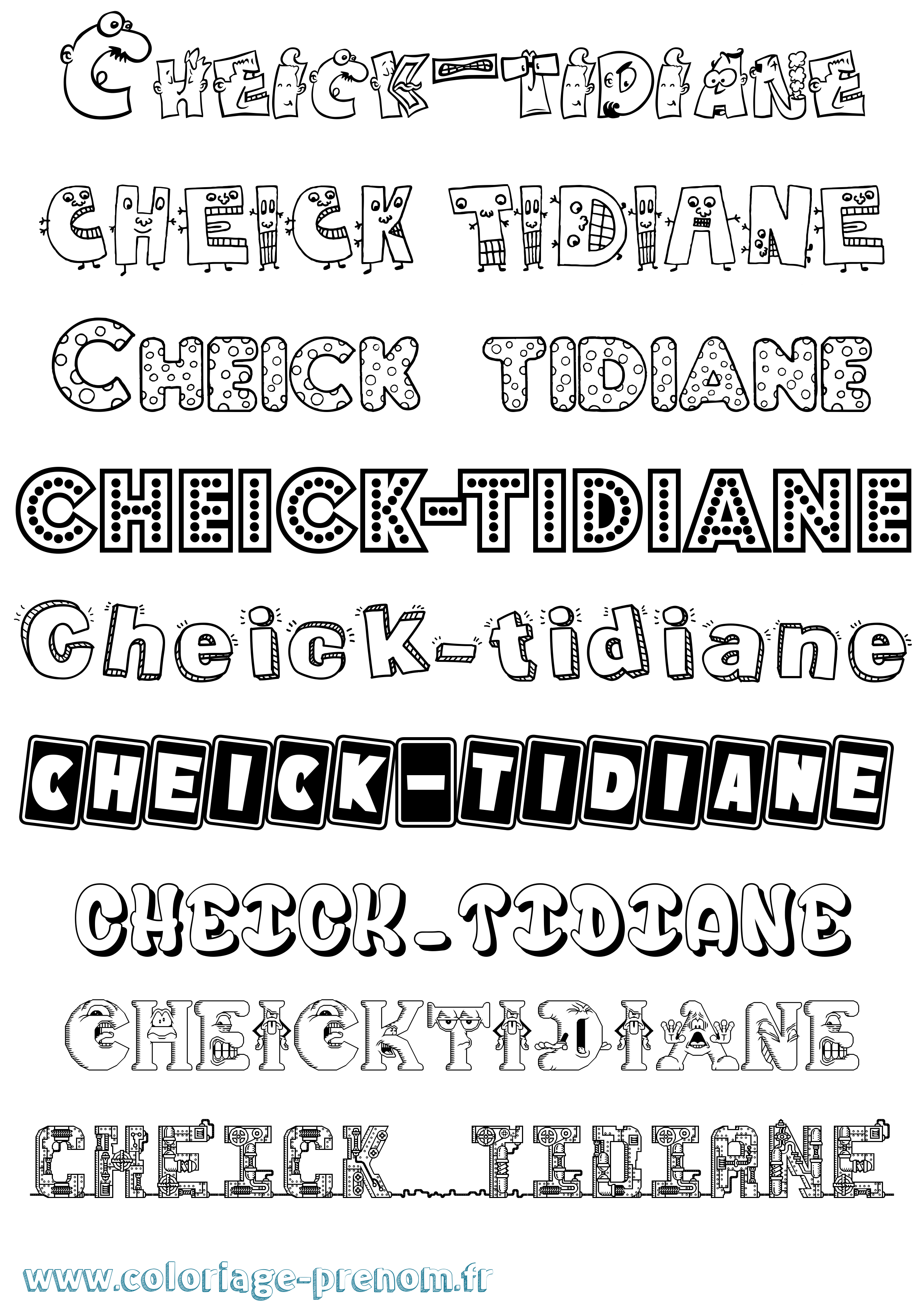 Coloriage Cheick-Tidiane Fun Coloriage prénom Cheick-Tidiane Fun