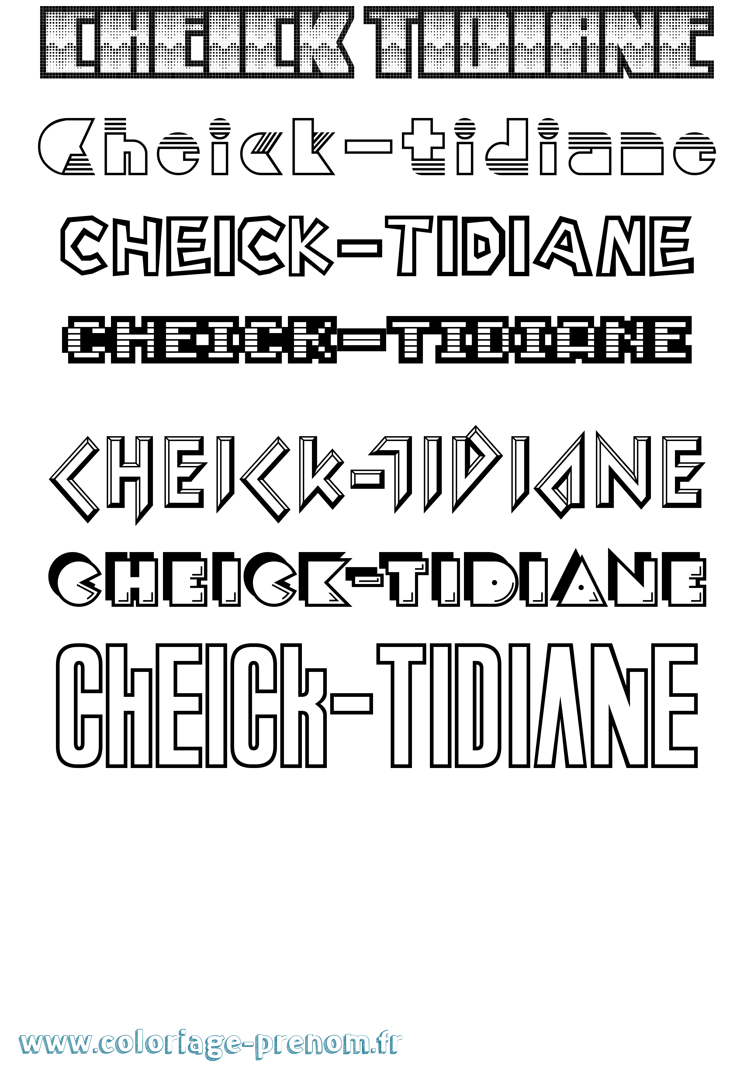 Coloriage Cheick-Tidiane Jeux Vidéos Coloriage prénom Cheick-Tidiane Jeux Vidéos