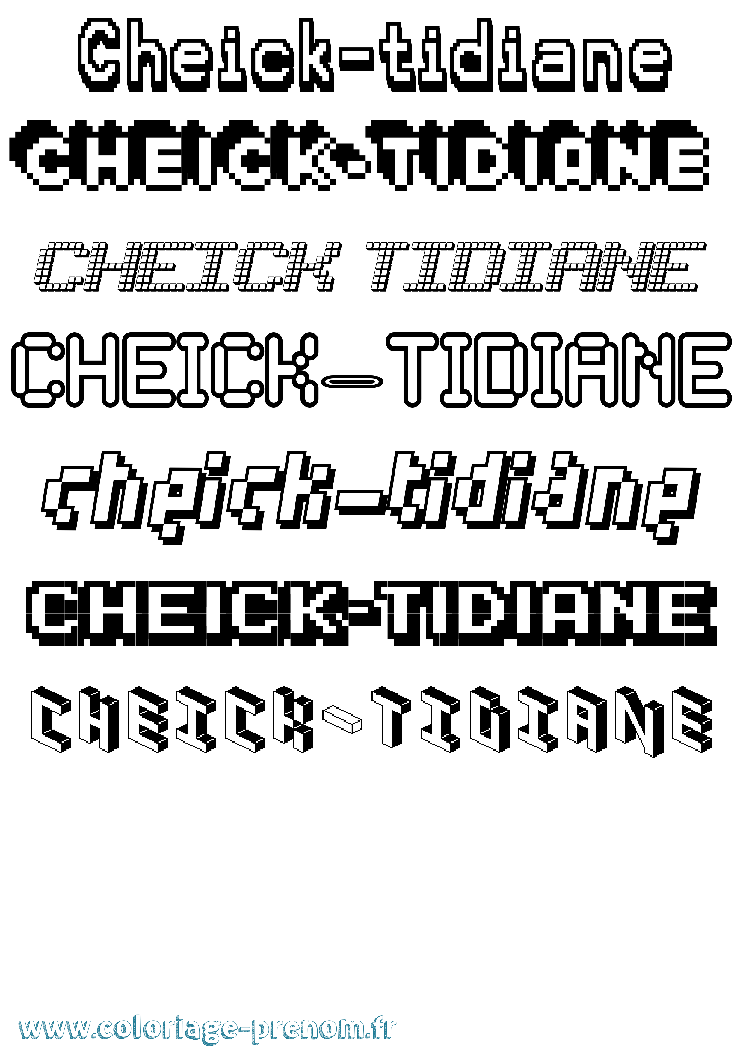 Coloriage Cheick-Tidiane Pixel Coloriage prénom Cheick-Tidiane Pixel
