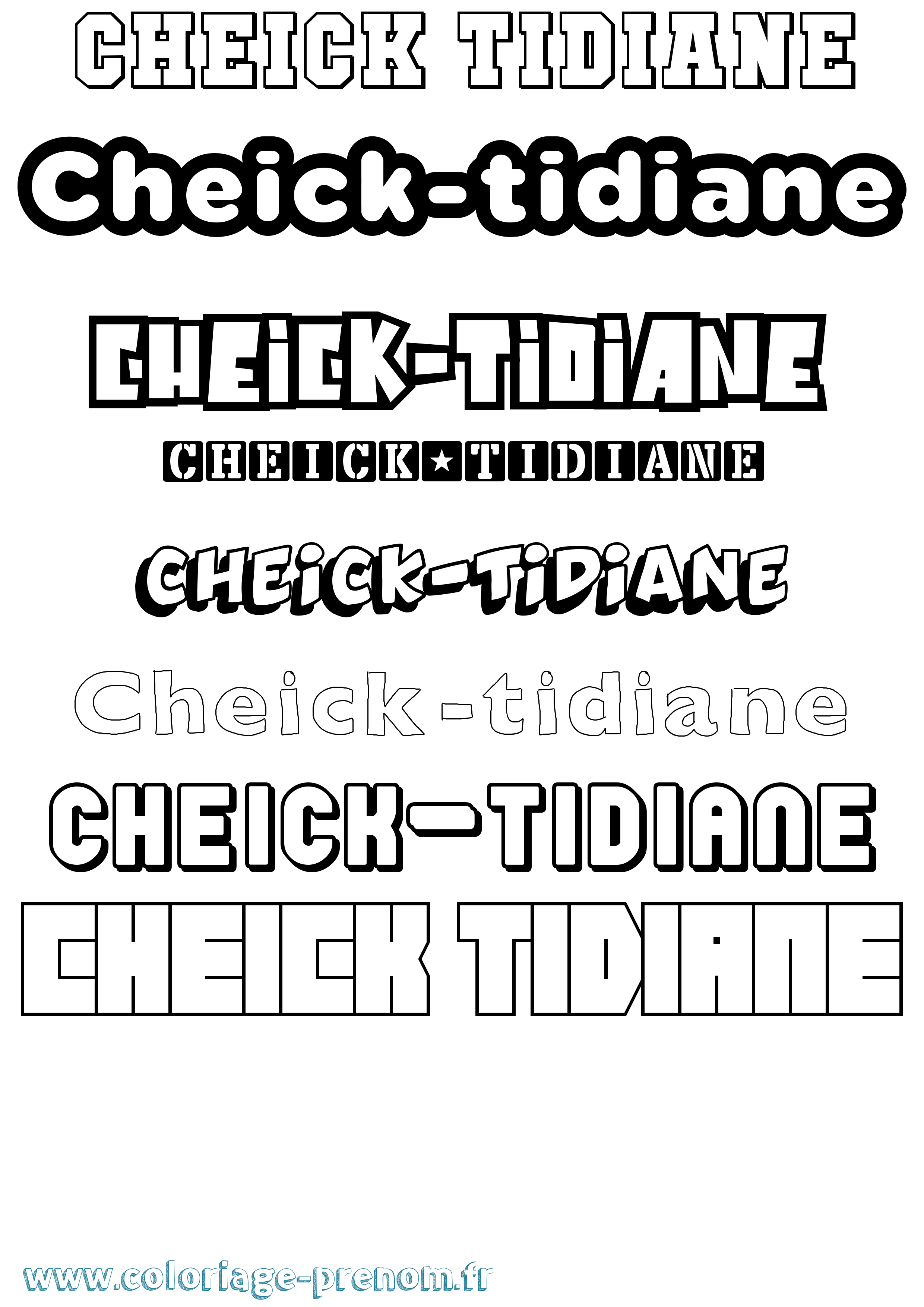 Coloriage Cheick-Tidiane Simple Coloriage prénom Cheick-Tidiane Simple