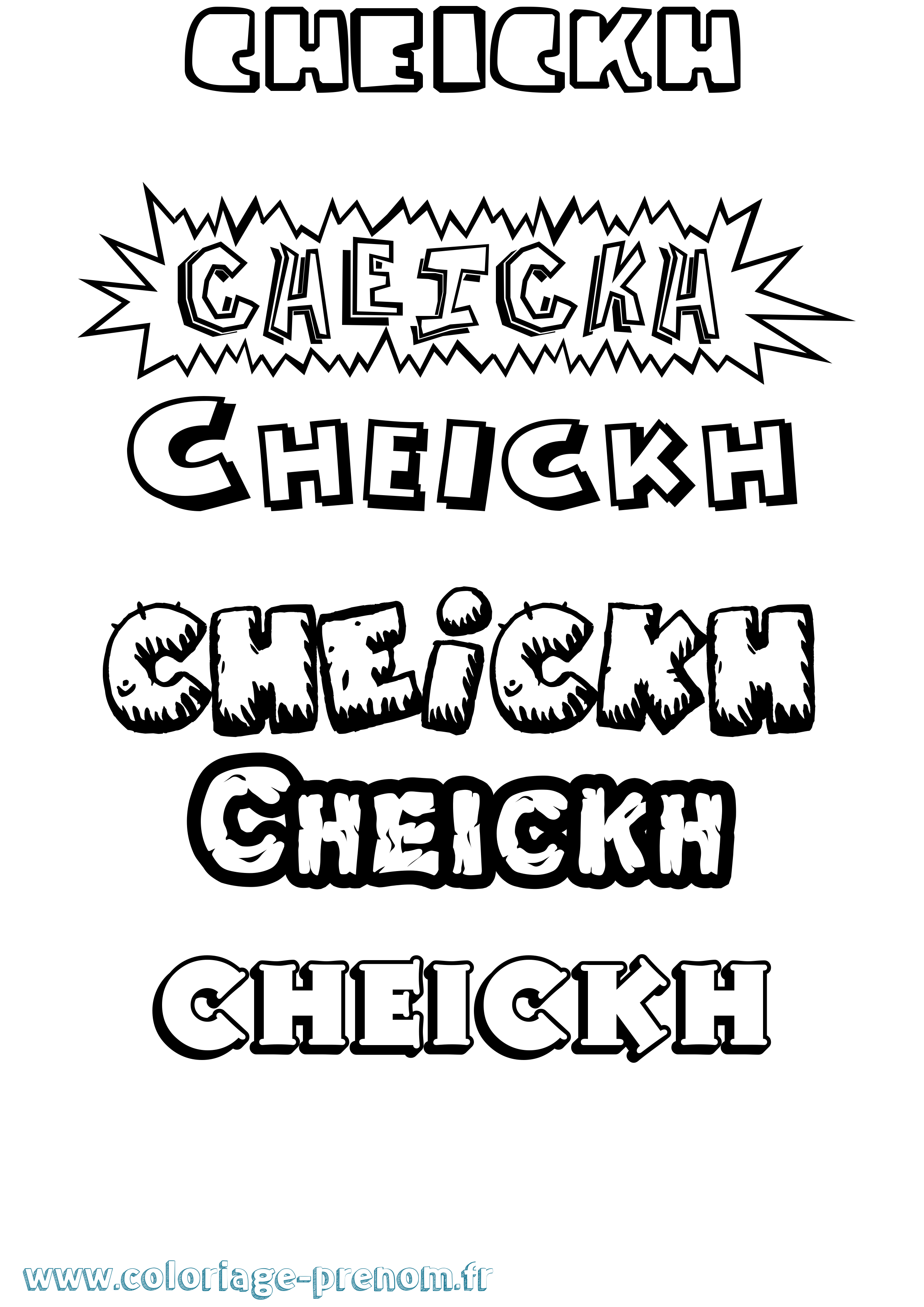 Coloriage Cheickh Dessin Animé Coloriage prénom Cheickh Dessin Animé