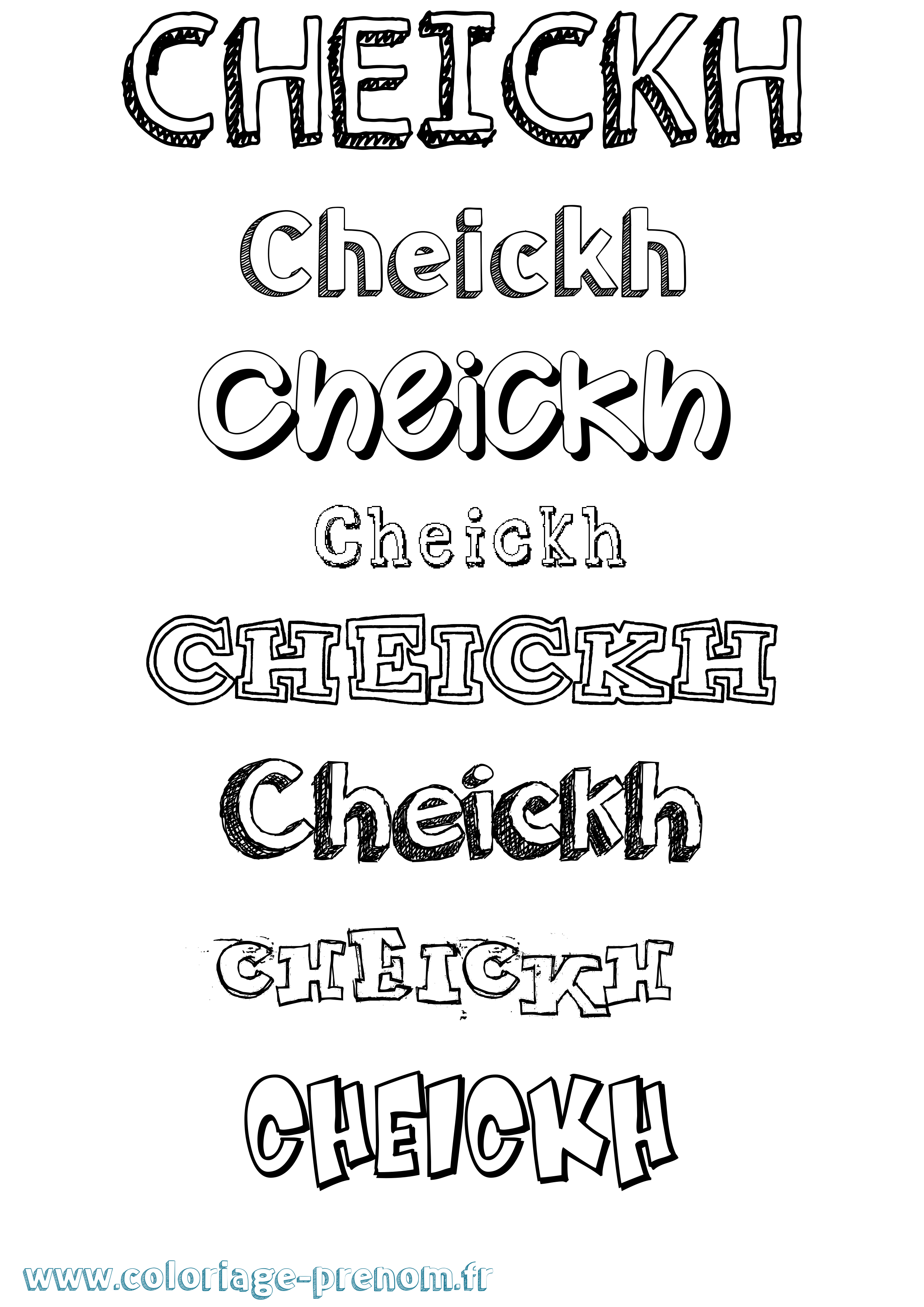 Coloriage Cheickh Dessiné Coloriage prénom Cheickh Dessiné