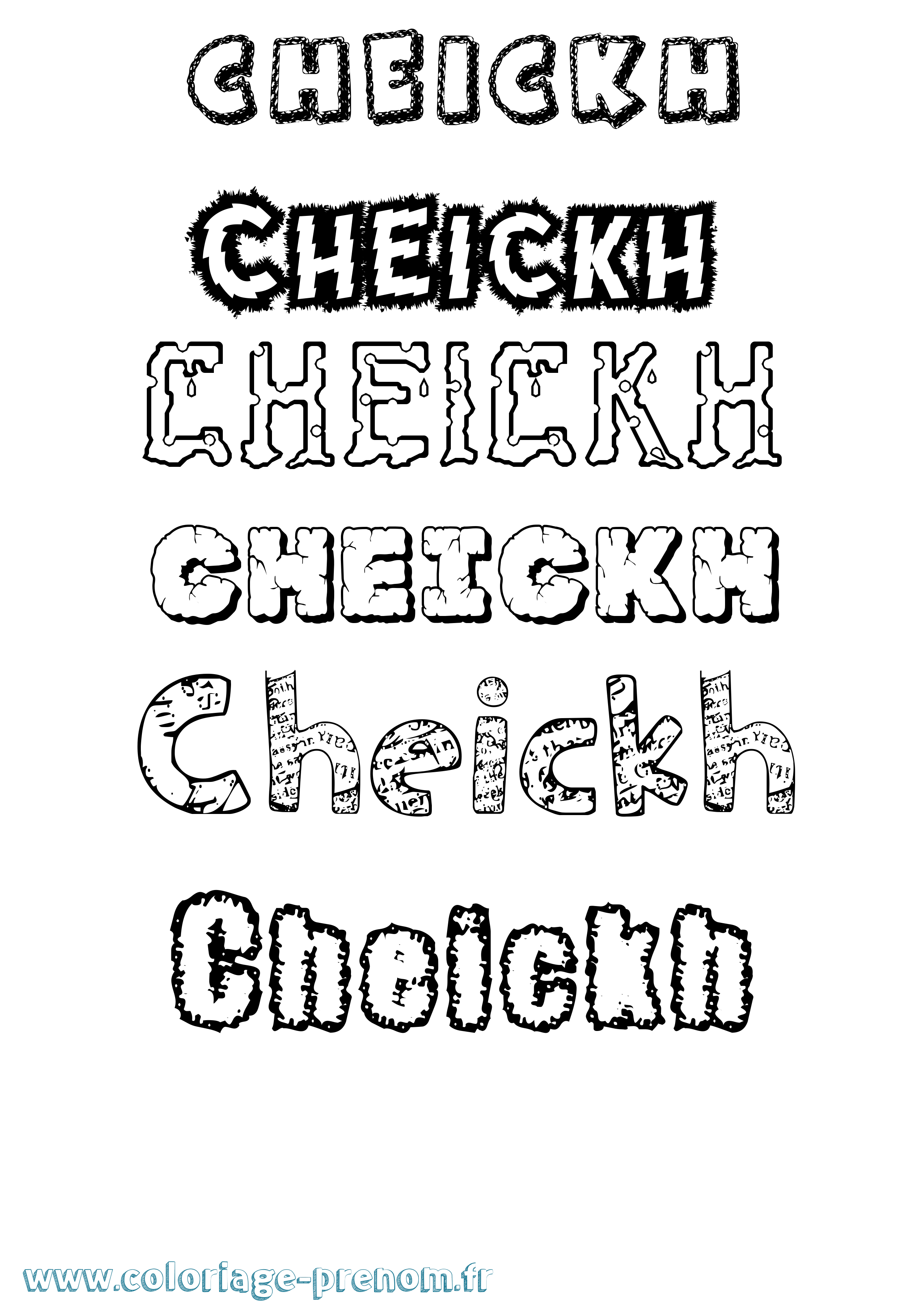 Coloriage Cheickh Destructuré Coloriage prénom Cheickh Destructuré