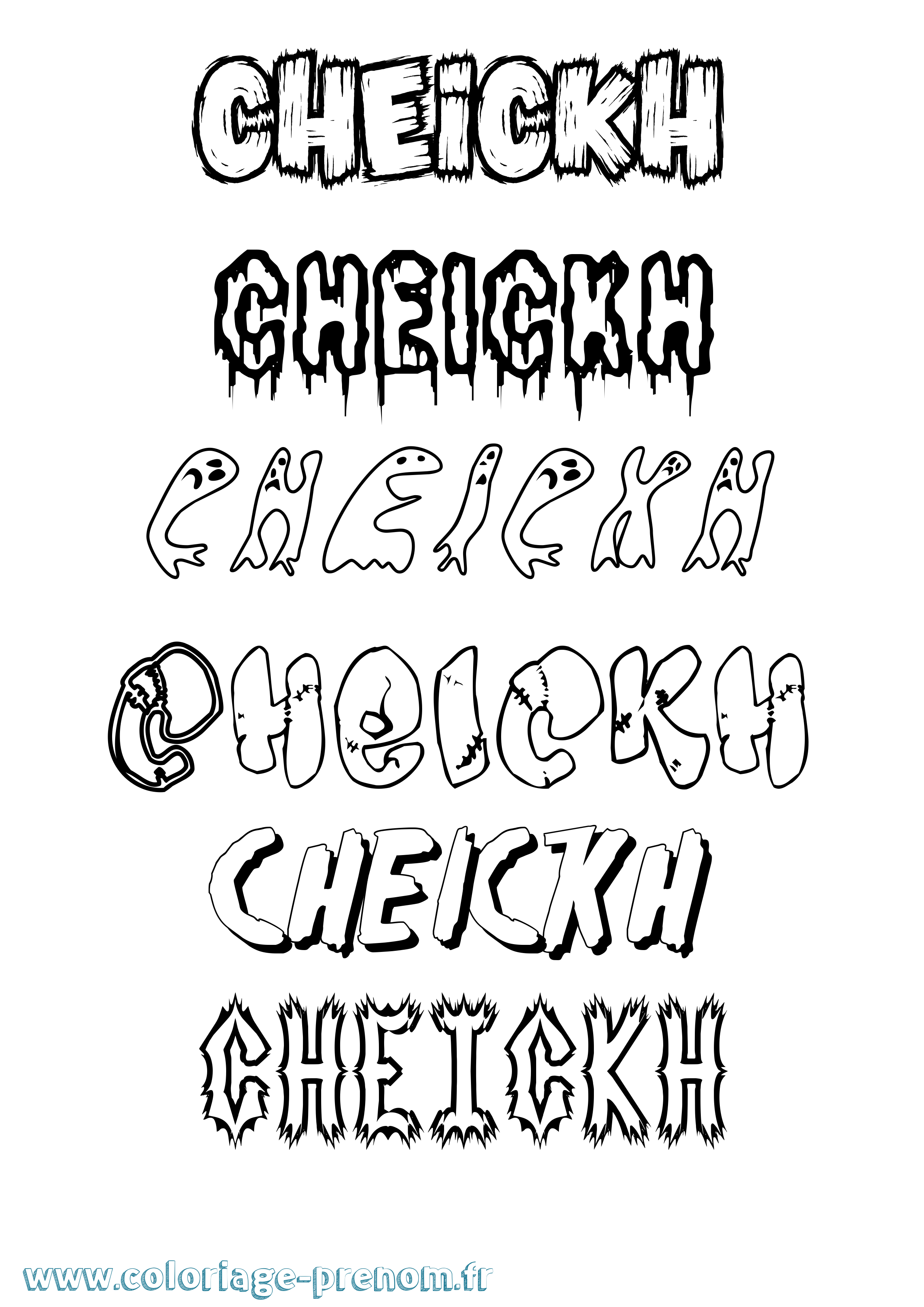 Coloriage Cheickh Frisson Coloriage prénom Cheickh Frisson
