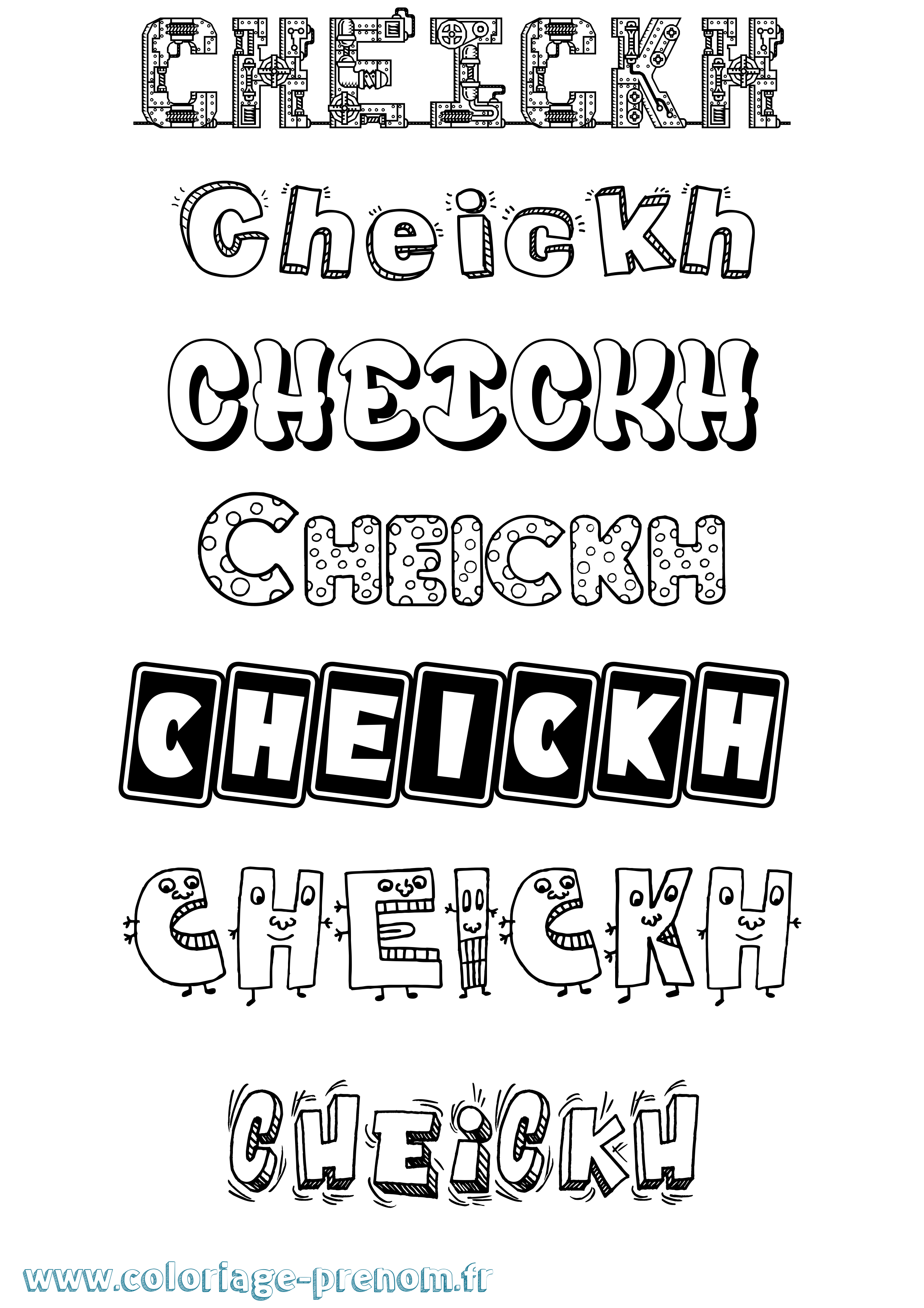 Coloriage Cheickh Fun Coloriage prénom Cheickh Fun