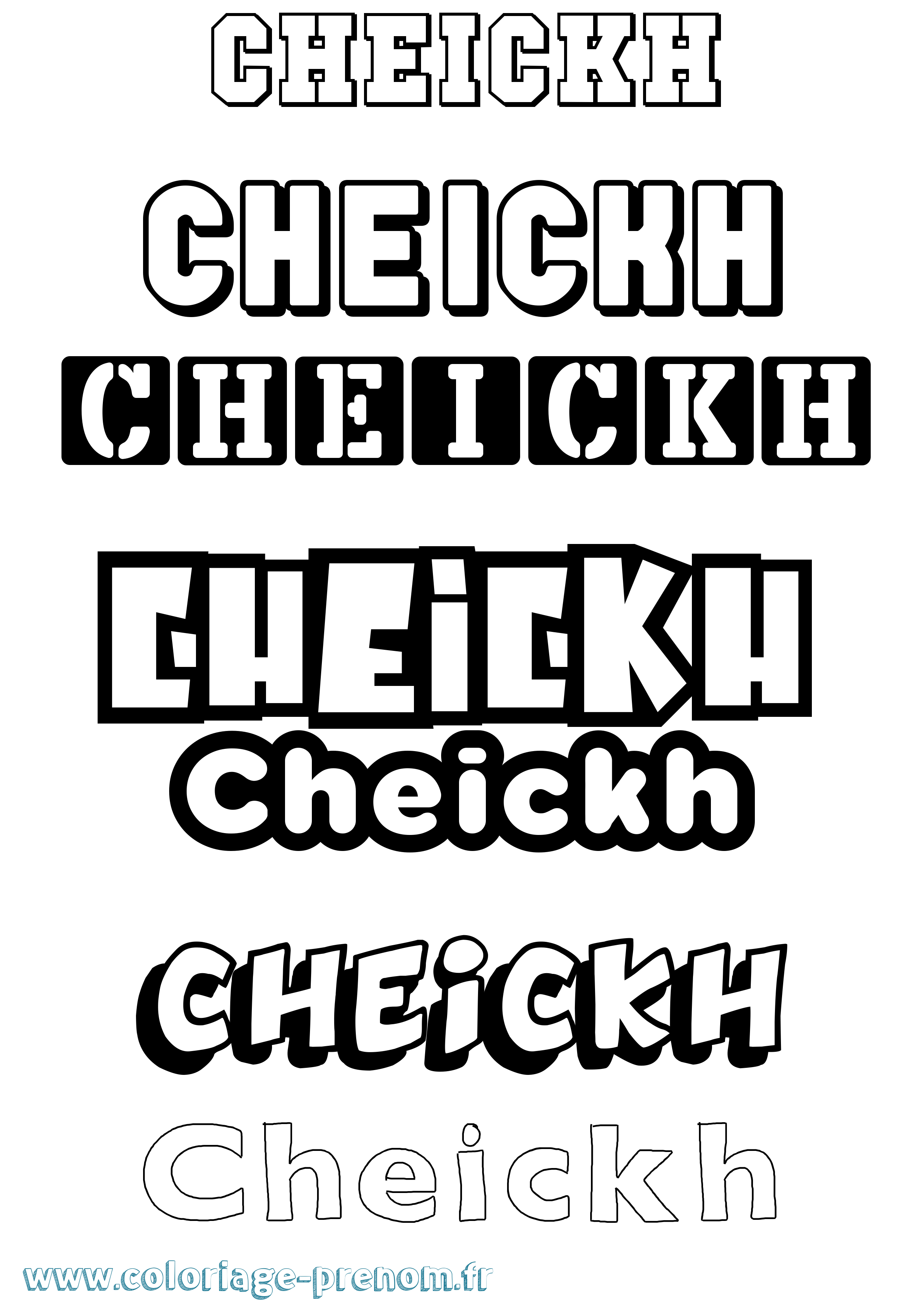 Coloriage Cheickh Simple Coloriage prénom Cheickh Simple