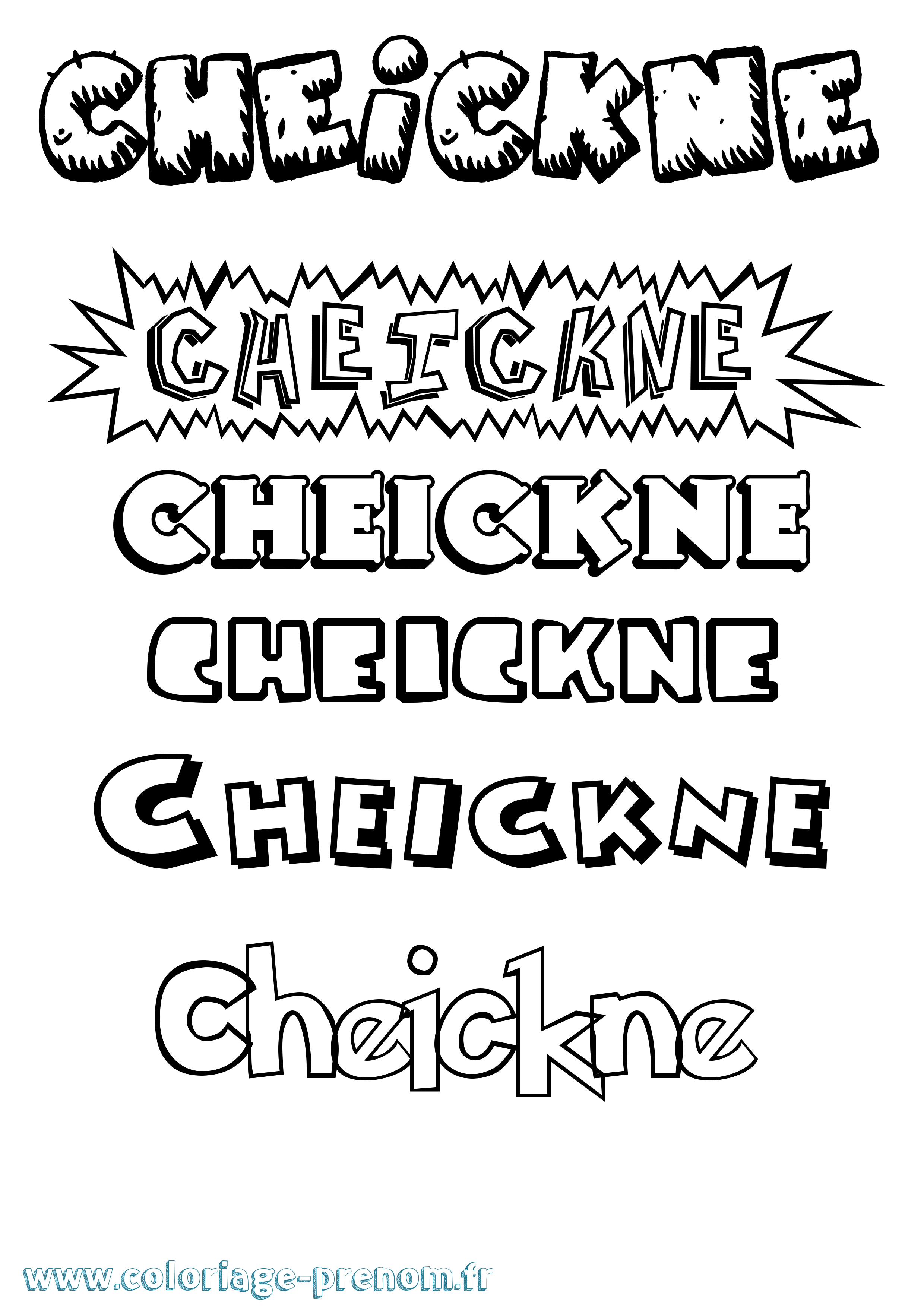 Coloriage Cheickne Dessin Animé Coloriage prénom Cheickne Dessin Animé