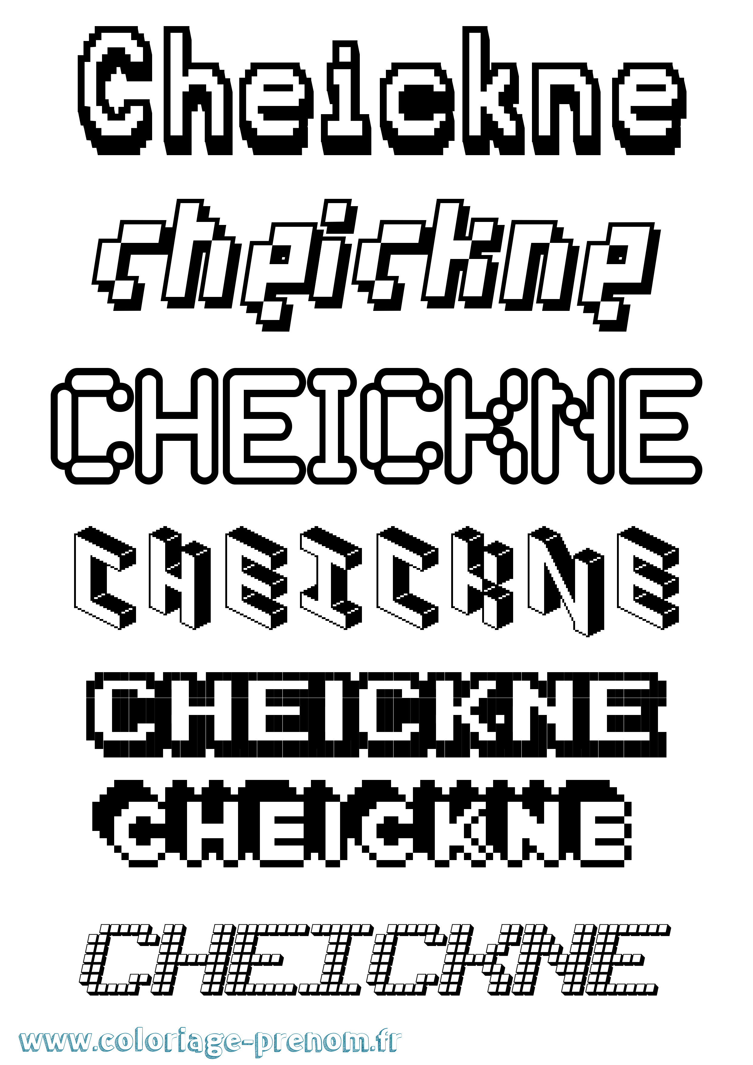 Coloriage Cheickne Pixel Coloriage prénom Cheickne Pixel