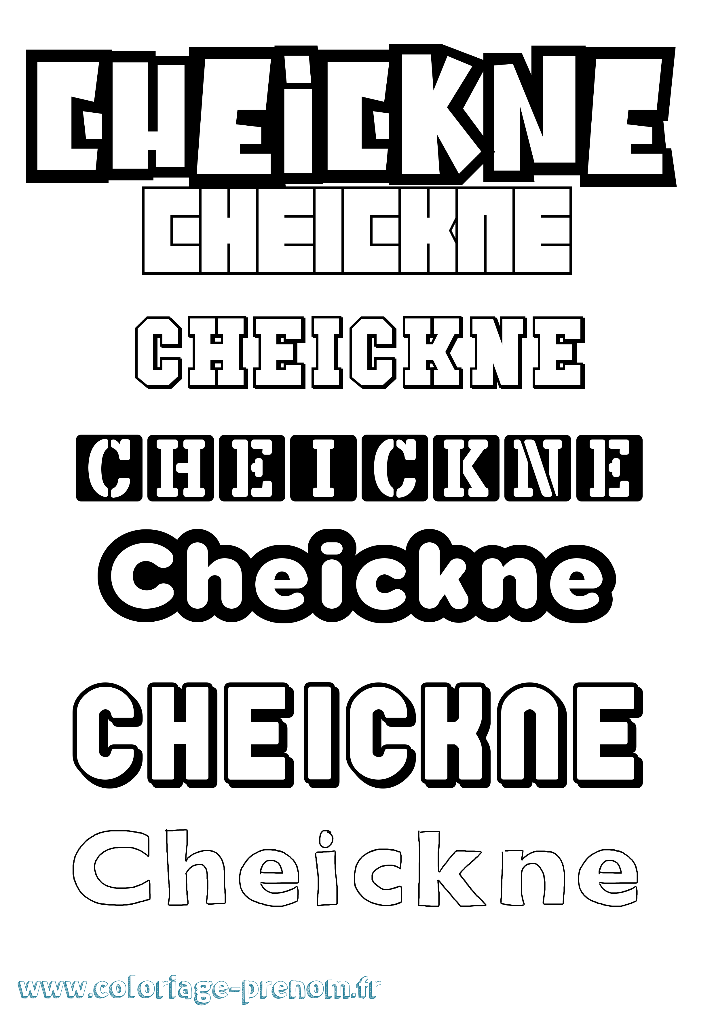 Coloriage Cheickne Simple Coloriage prénom Cheickne Simple