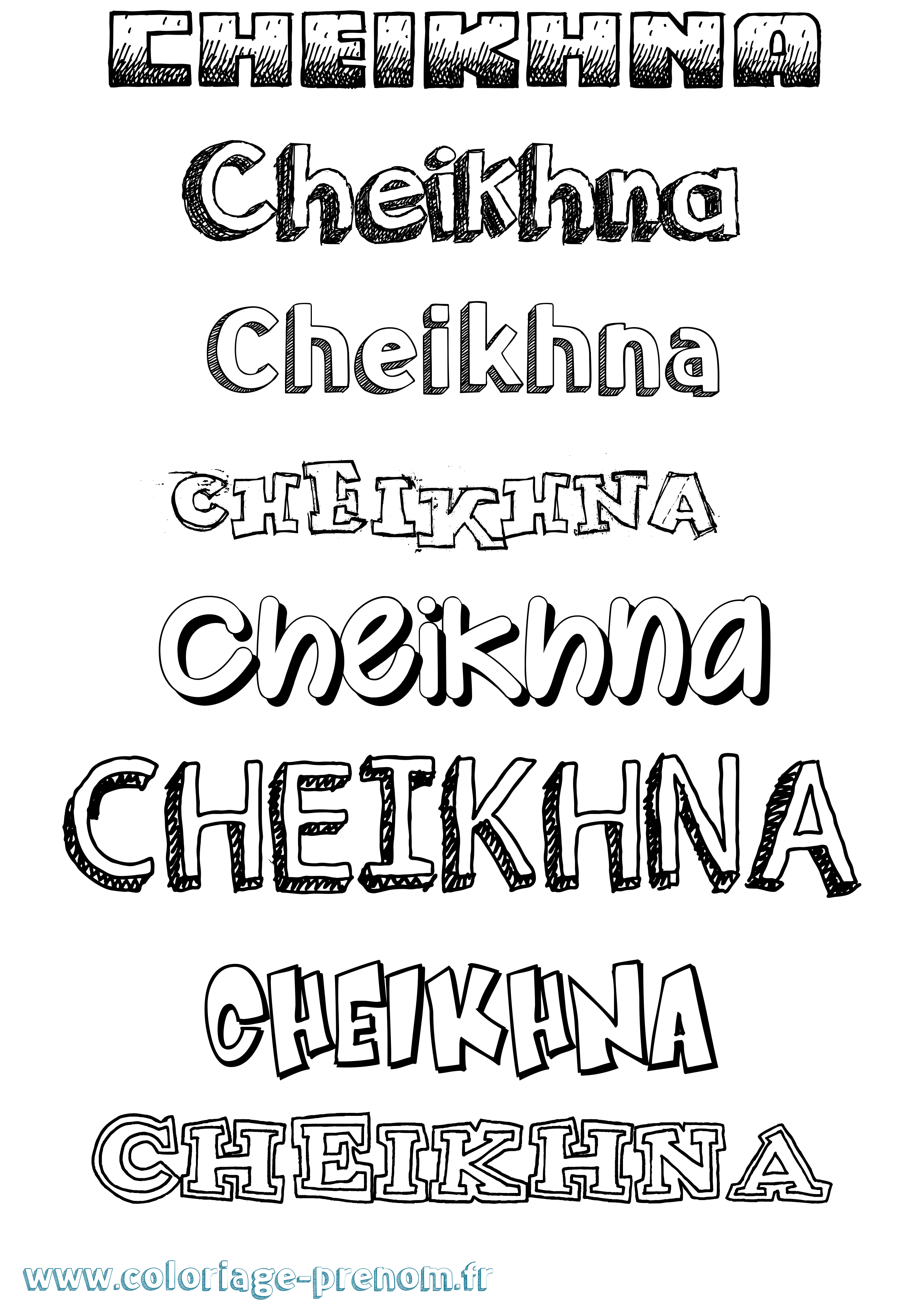 Coloriage Cheikhna Dessiné Coloriage prénom Cheikhna Dessiné