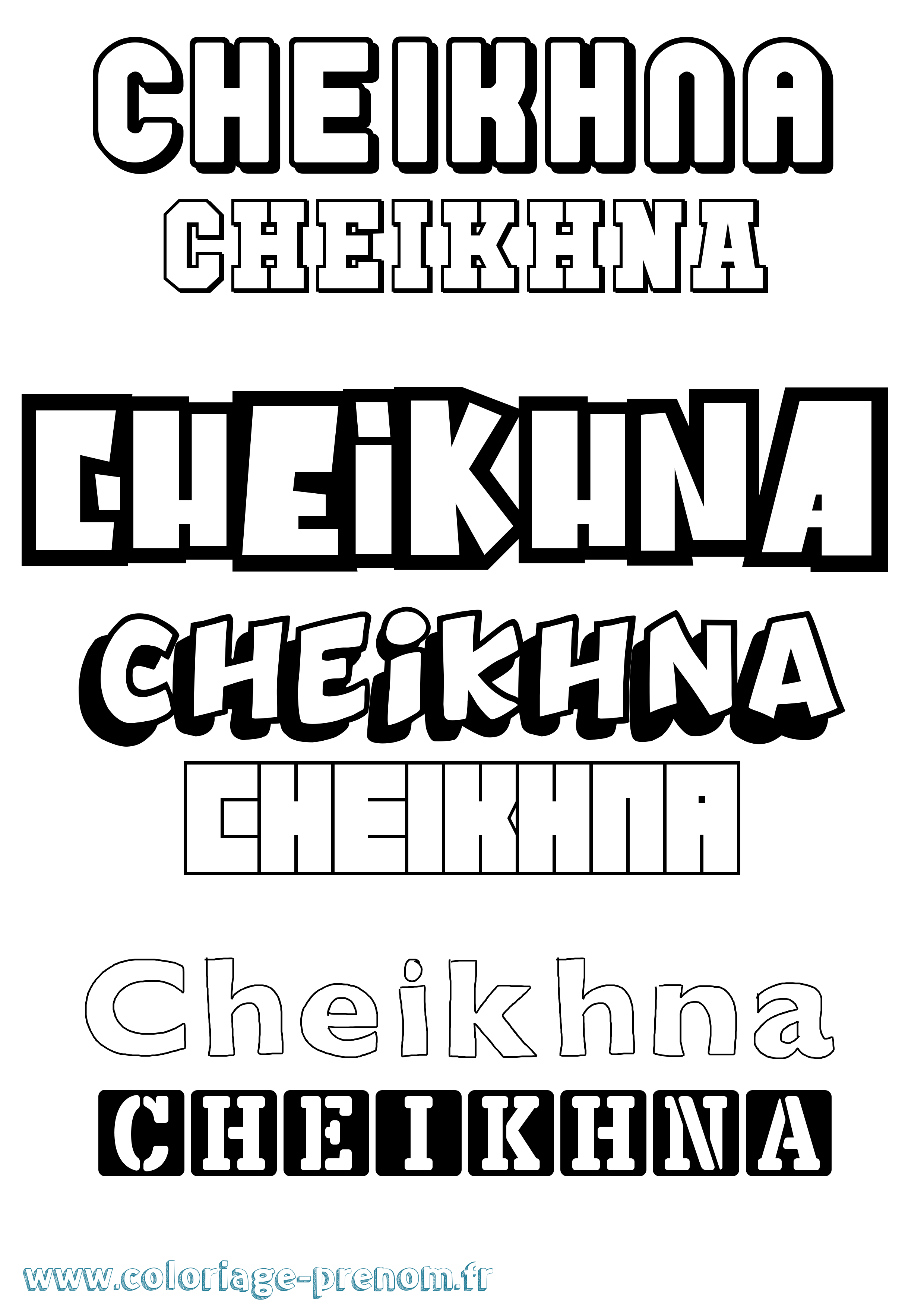 Coloriage Cheikhna Simple Coloriage prénom Cheikhna Simple