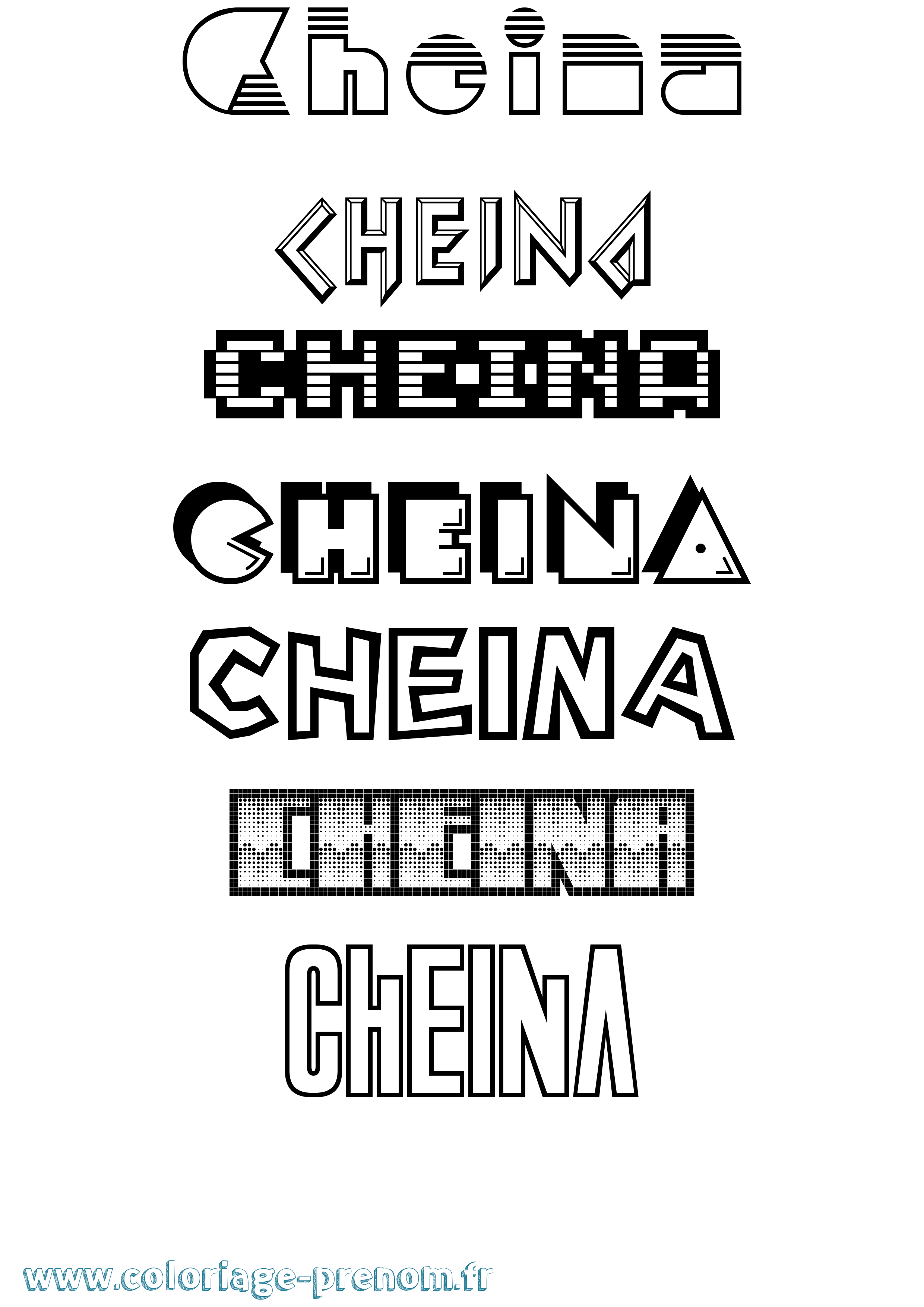 Coloriage Cheina Jeux Vidéos Coloriage prénom Cheina Jeux Vidéos