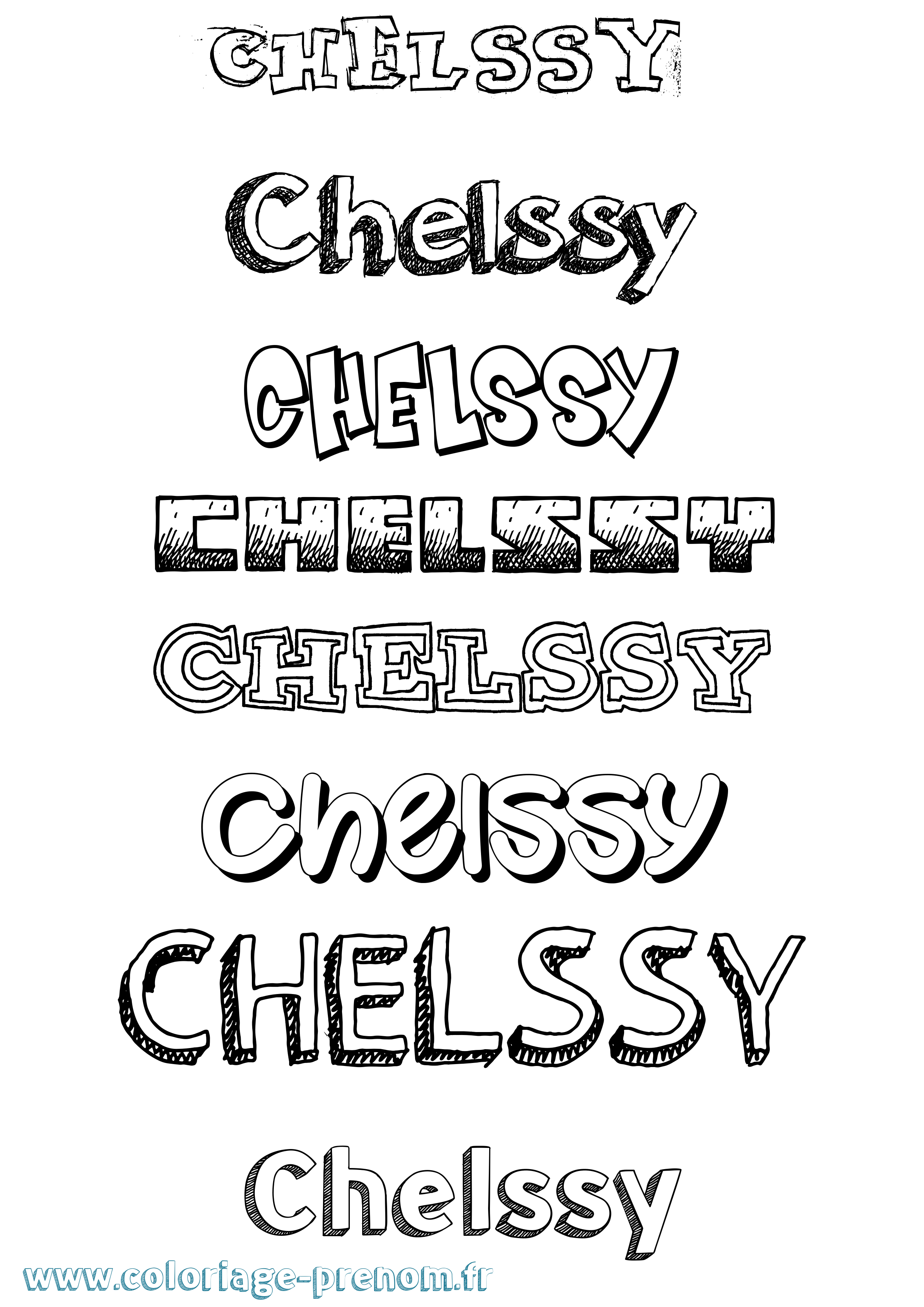 Coloriage Chelssy Dessiné Coloriage prénom Chelssy Dessiné