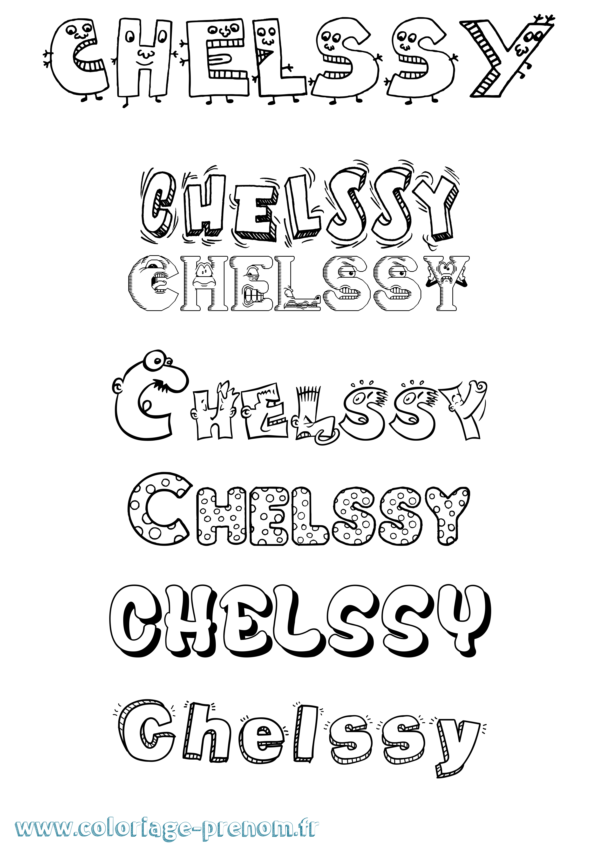 Coloriage Chelssy Fun Coloriage prénom Chelssy Fun