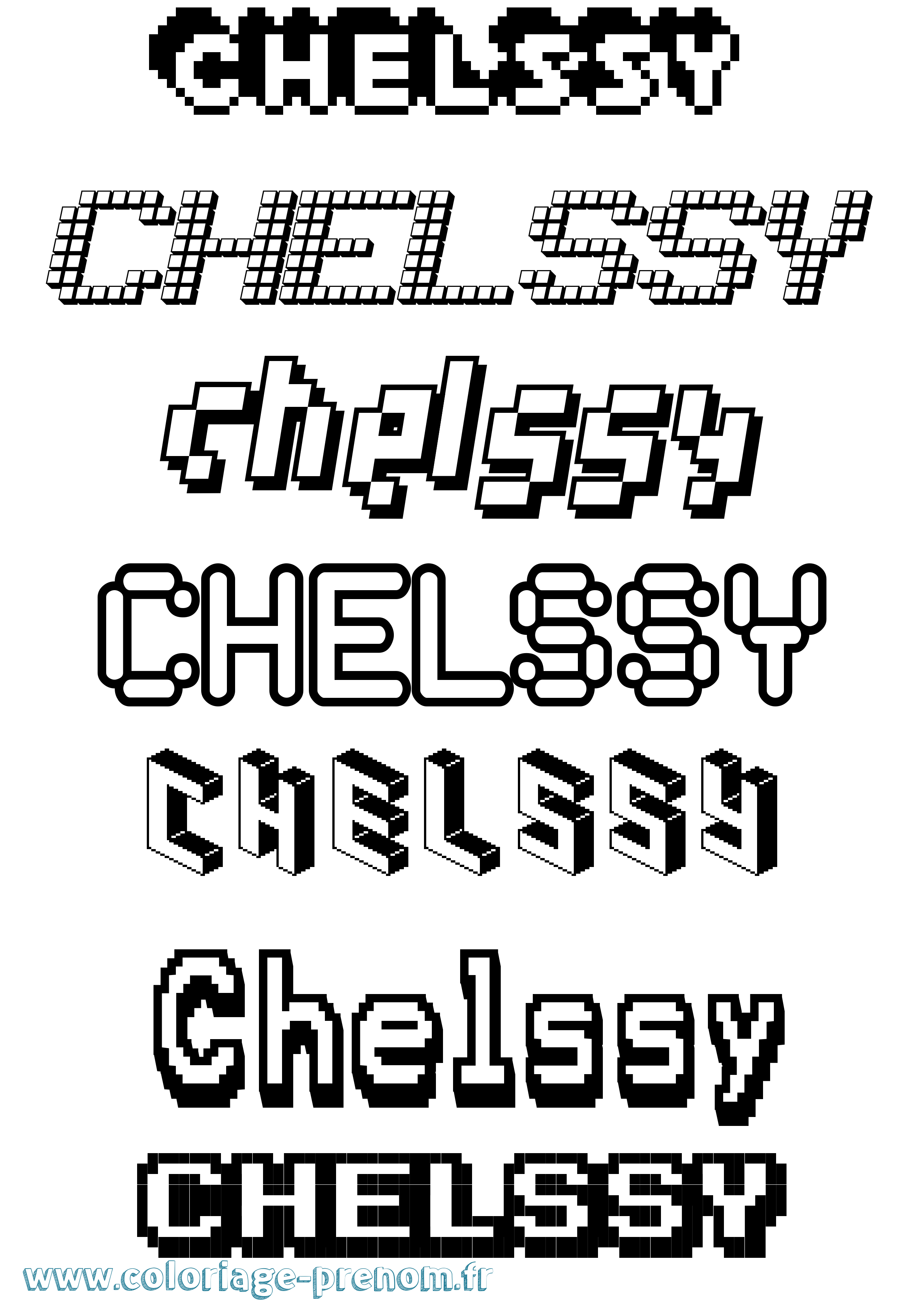 Coloriage Chelssy Pixel Coloriage prénom Chelssy Pixel