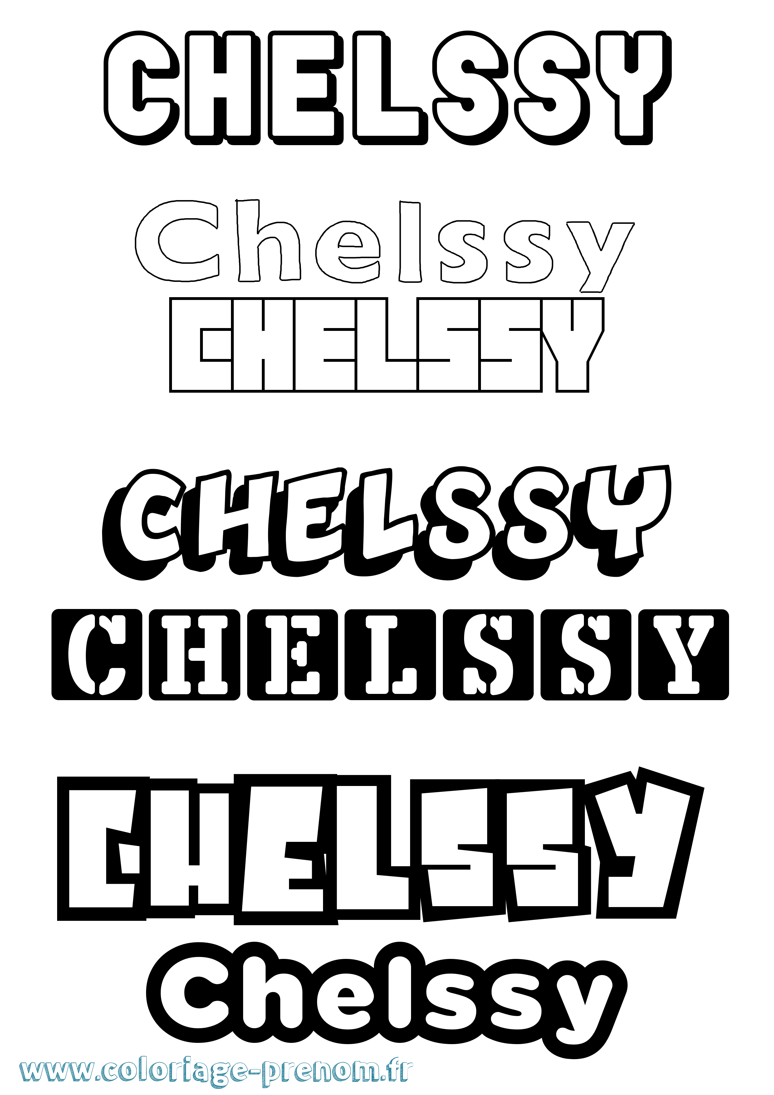 Coloriage Chelssy Simple Coloriage prénom Chelssy Simple