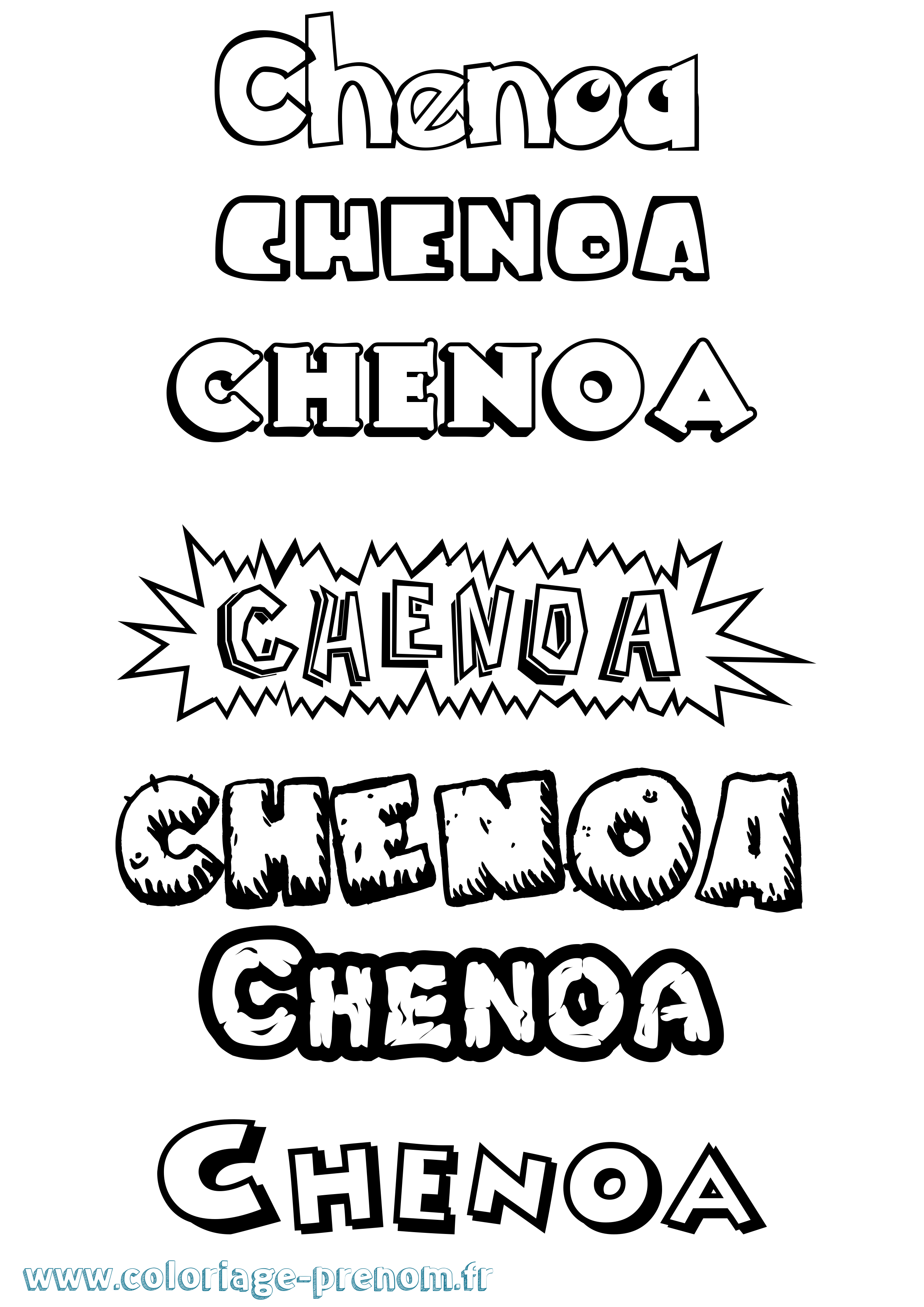 Coloriage Chenoa Dessin Animé Coloriage prénom Chenoa Dessin Animé