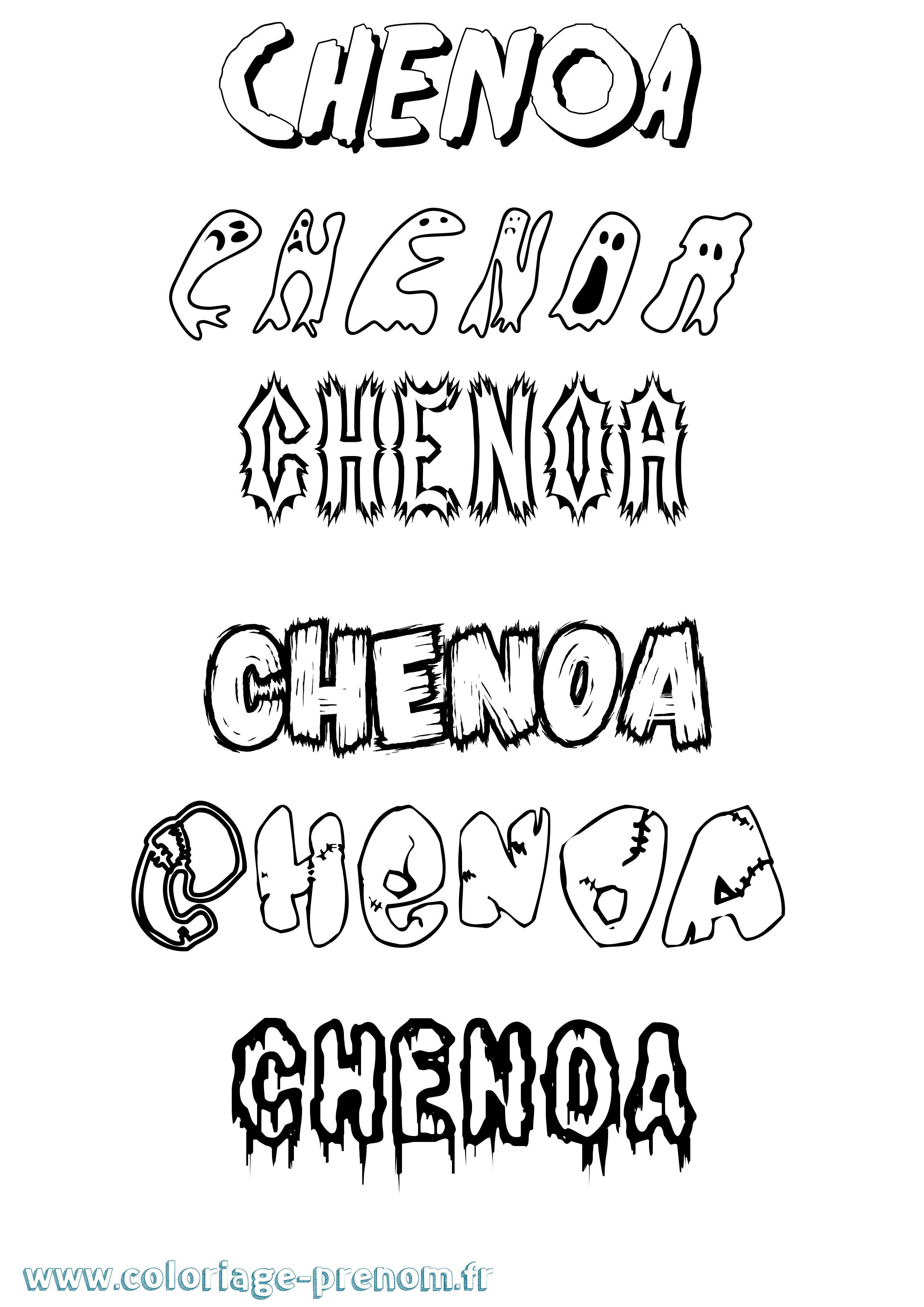 Coloriage Chenoa Frisson Coloriage prénom Chenoa Frisson
