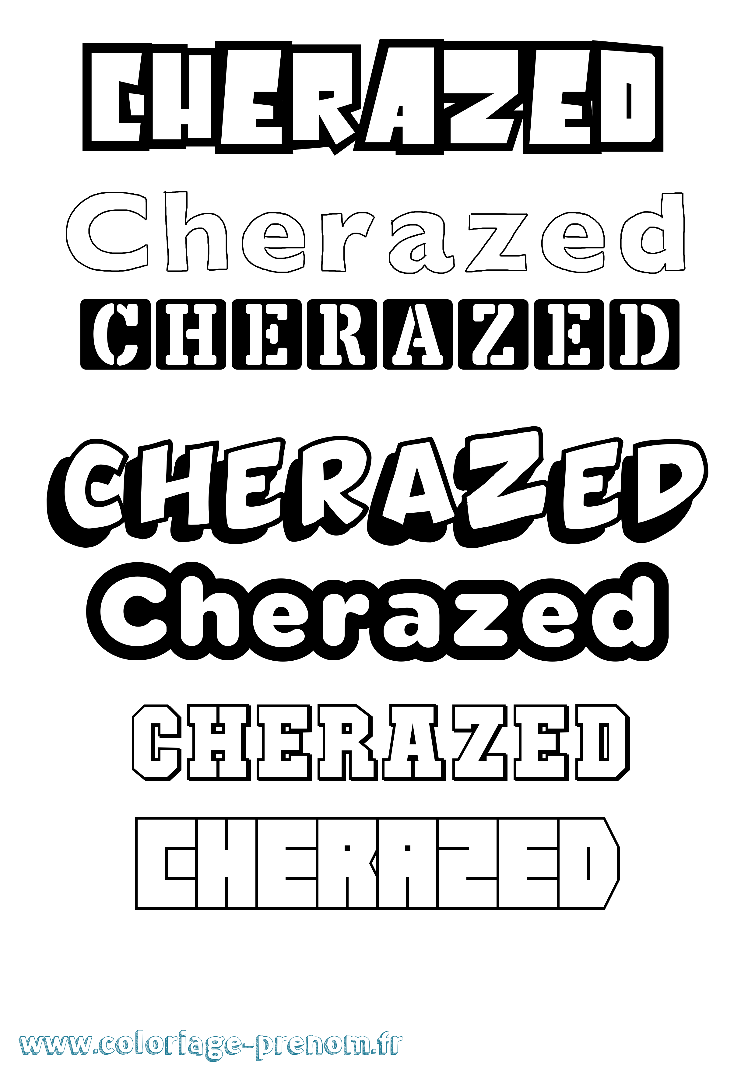 Coloriage Cherazed Simple Coloriage prénom Cherazed Simple