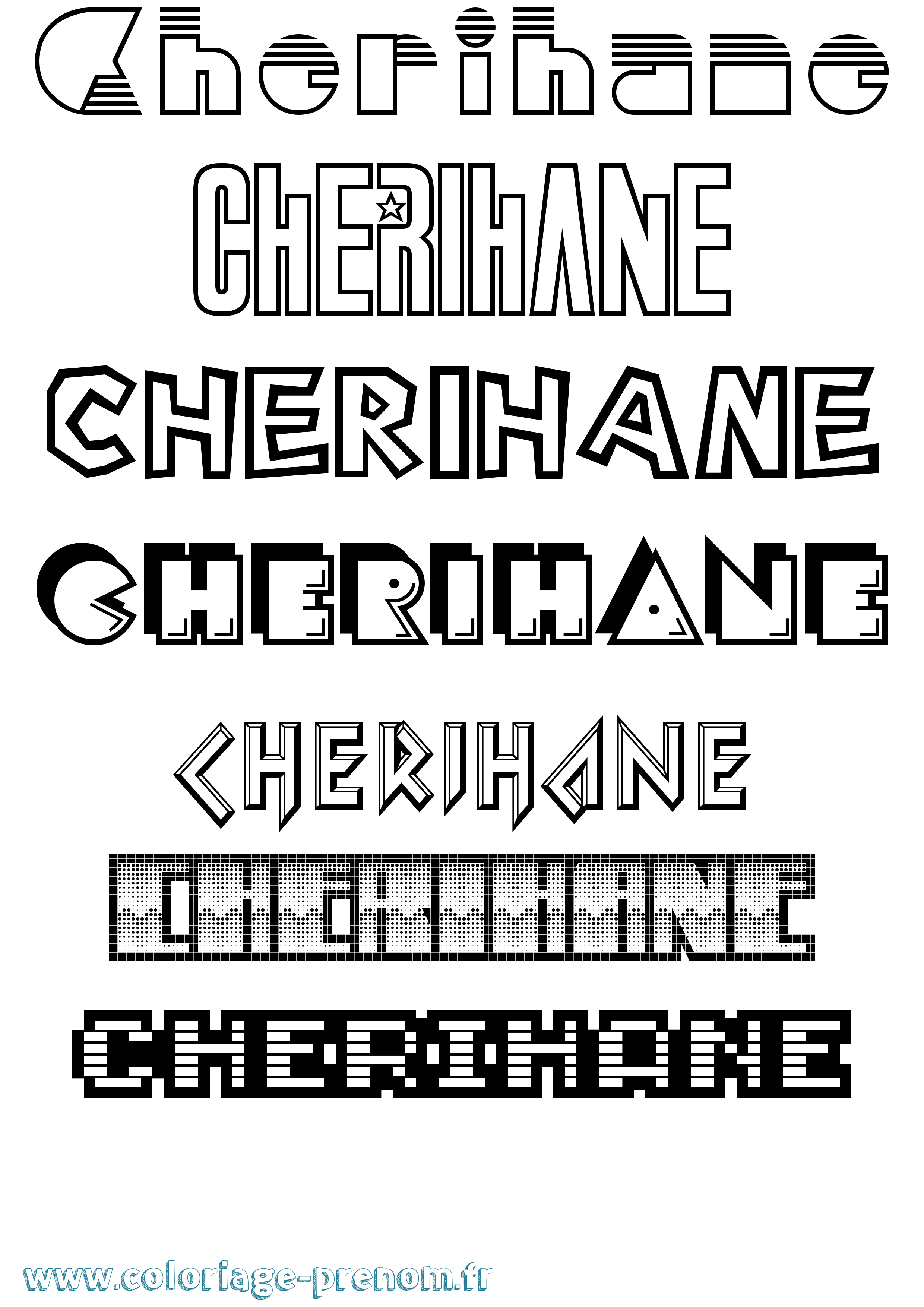 Coloriage Cherihane Jeux Vidéos Coloriage prénom Cherihane Jeux Vidéos