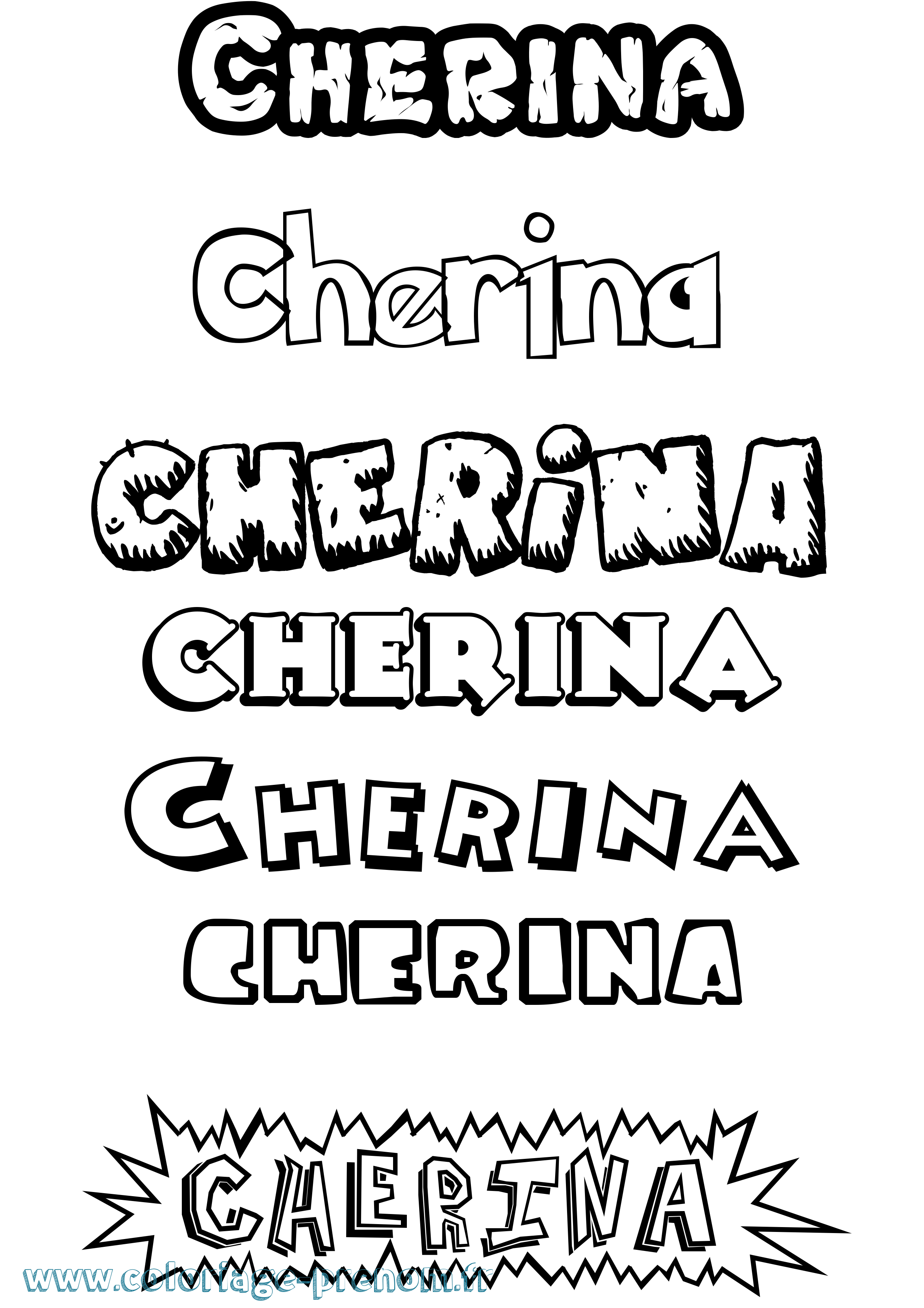 Coloriage Cherina Dessin Animé Coloriage prénom Cherina Dessin Animé