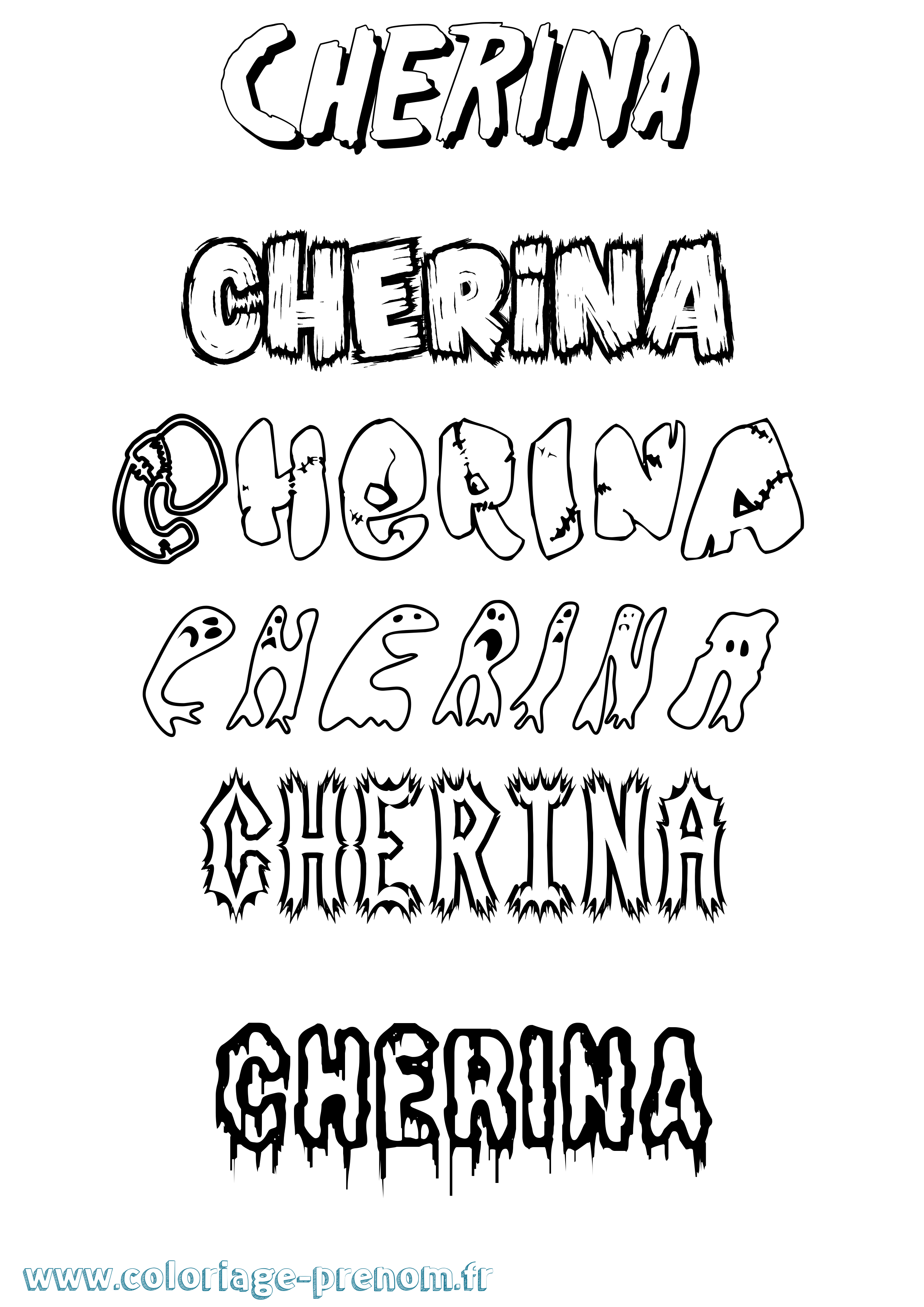 Coloriage Cherina Frisson Coloriage prénom Cherina Frisson