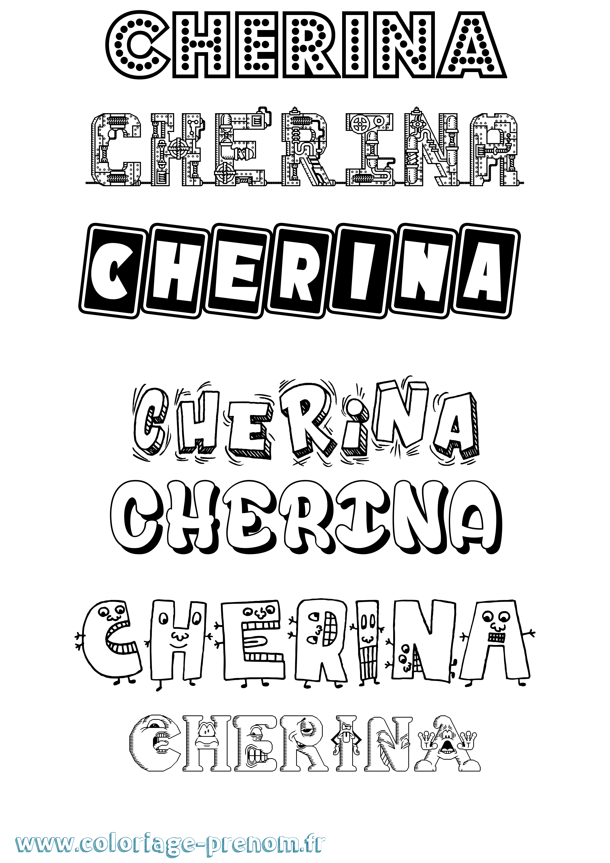 Coloriage Cherina Fun Coloriage prénom Cherina Fun
