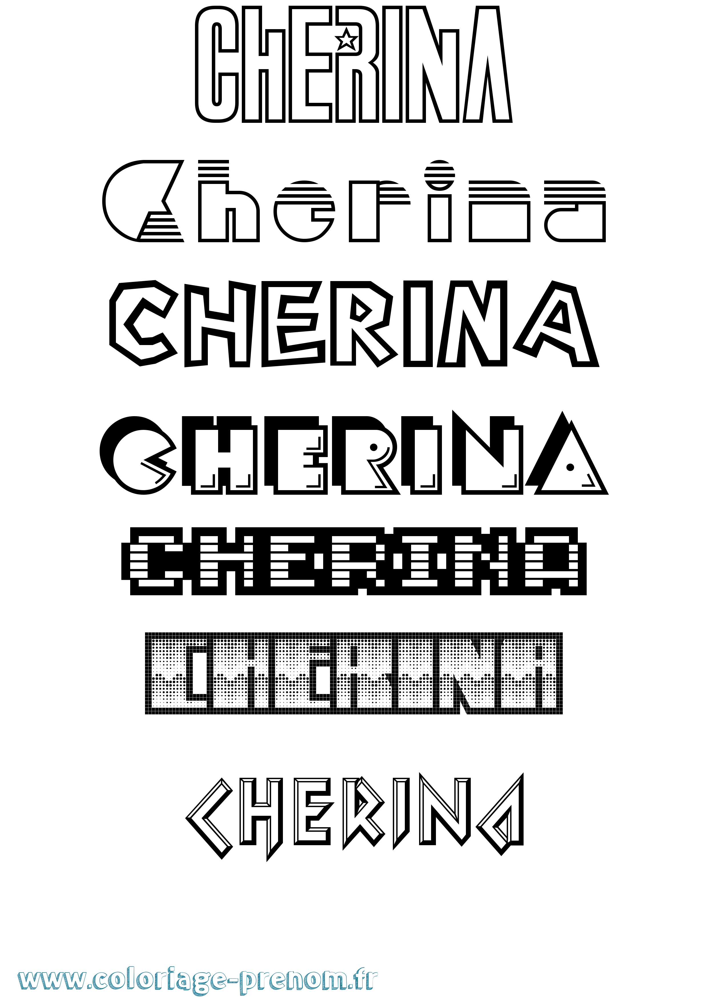 Coloriage Cherina Jeux Vidéos Coloriage prénom Cherina Jeux Vidéos
