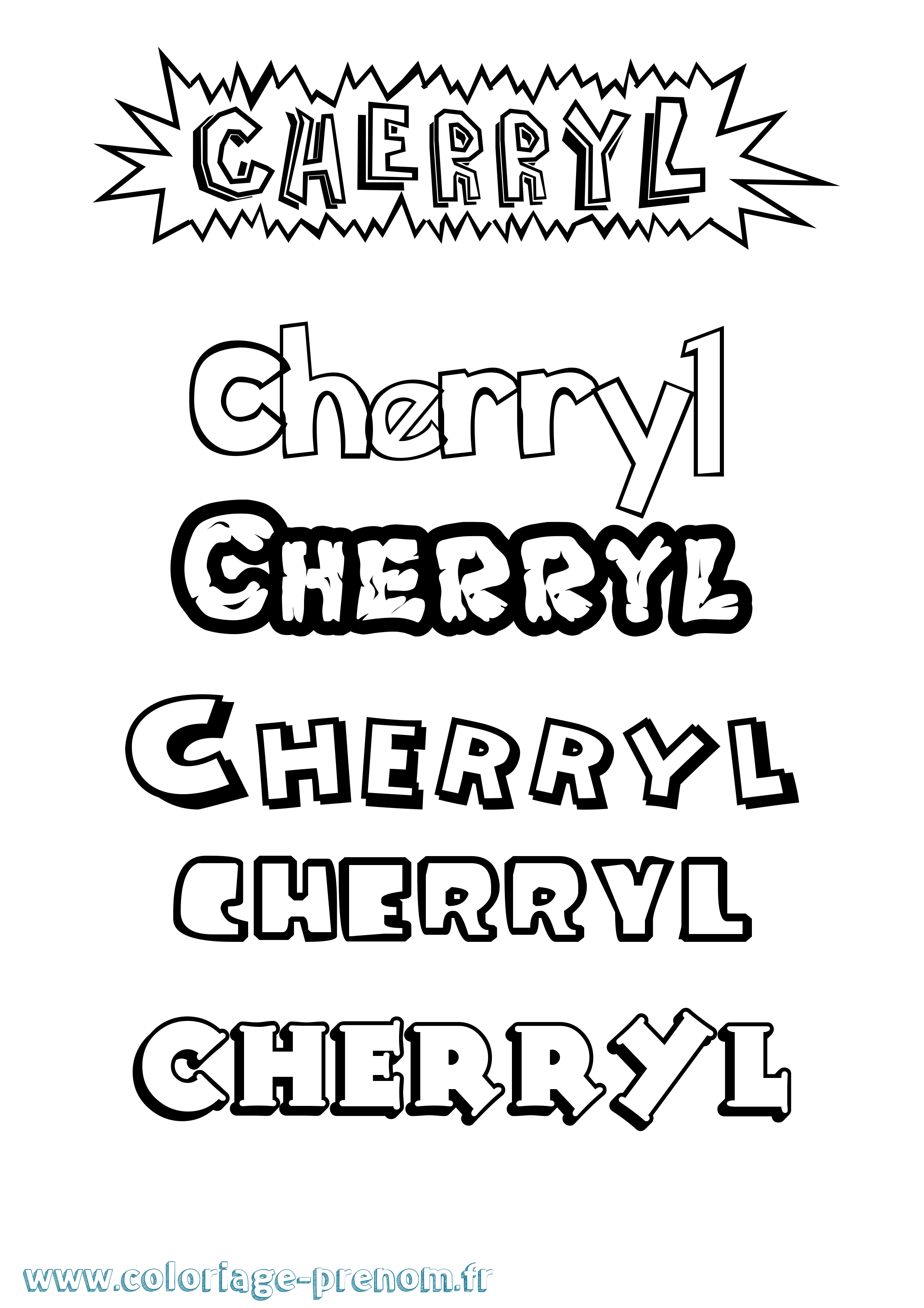 Coloriage Cherryl Dessin Animé Coloriage prénom Cherryl Dessin Animé