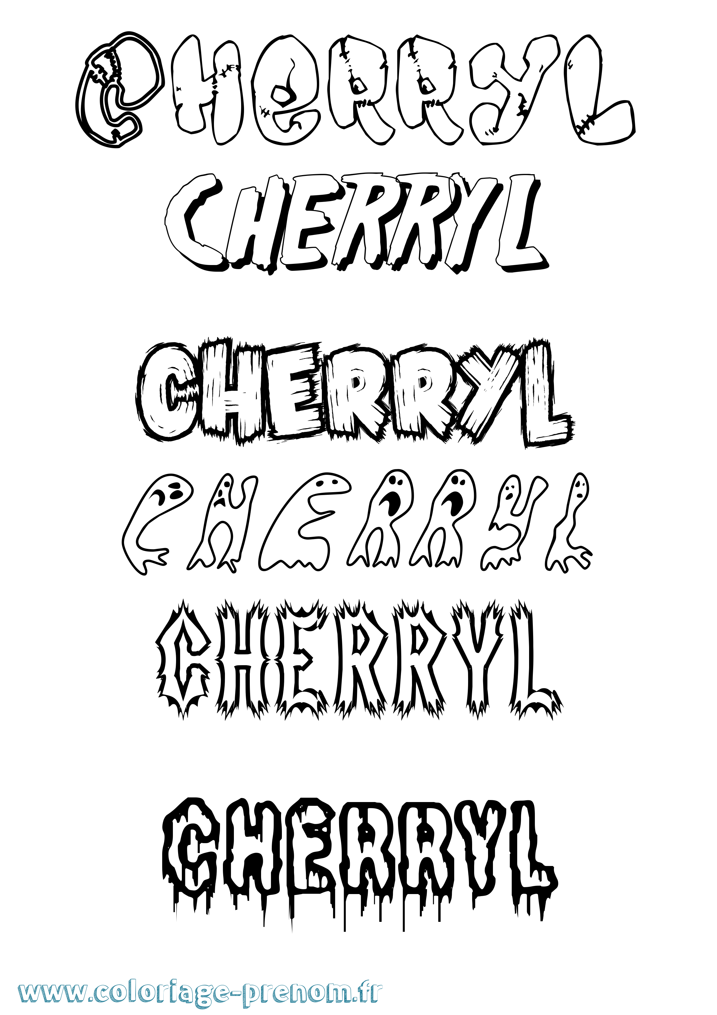 Coloriage Cherryl Frisson Coloriage prénom Cherryl Frisson