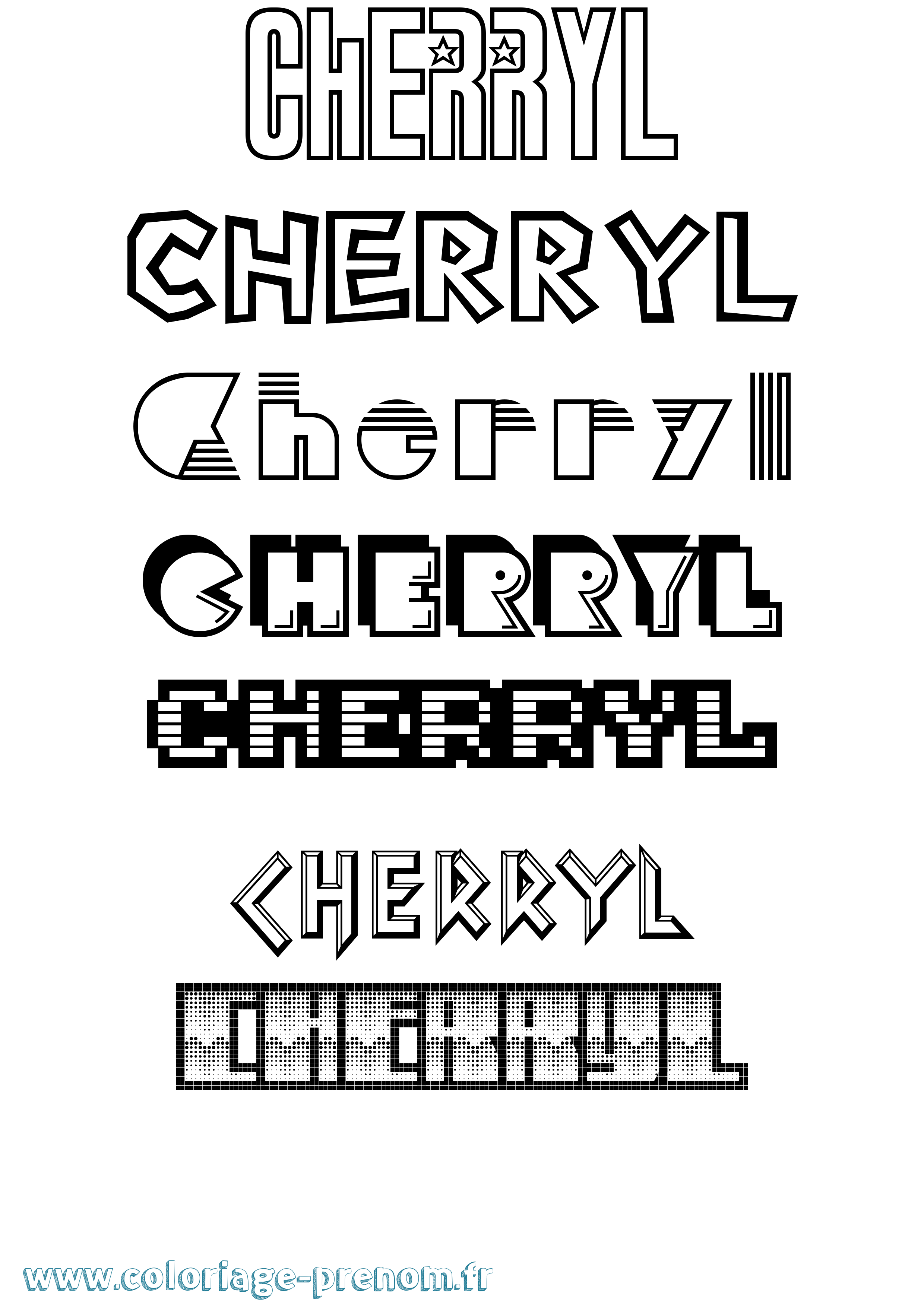 Coloriage Cherryl Jeux Vidéos Coloriage prénom Cherryl Jeux Vidéos