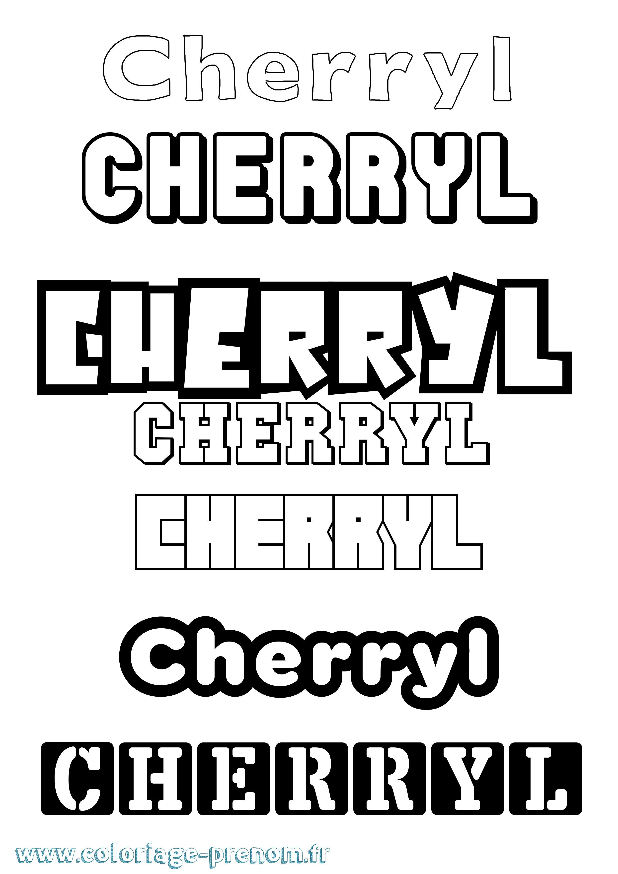 Coloriage Cherryl Simple Coloriage prénom Cherryl Simple