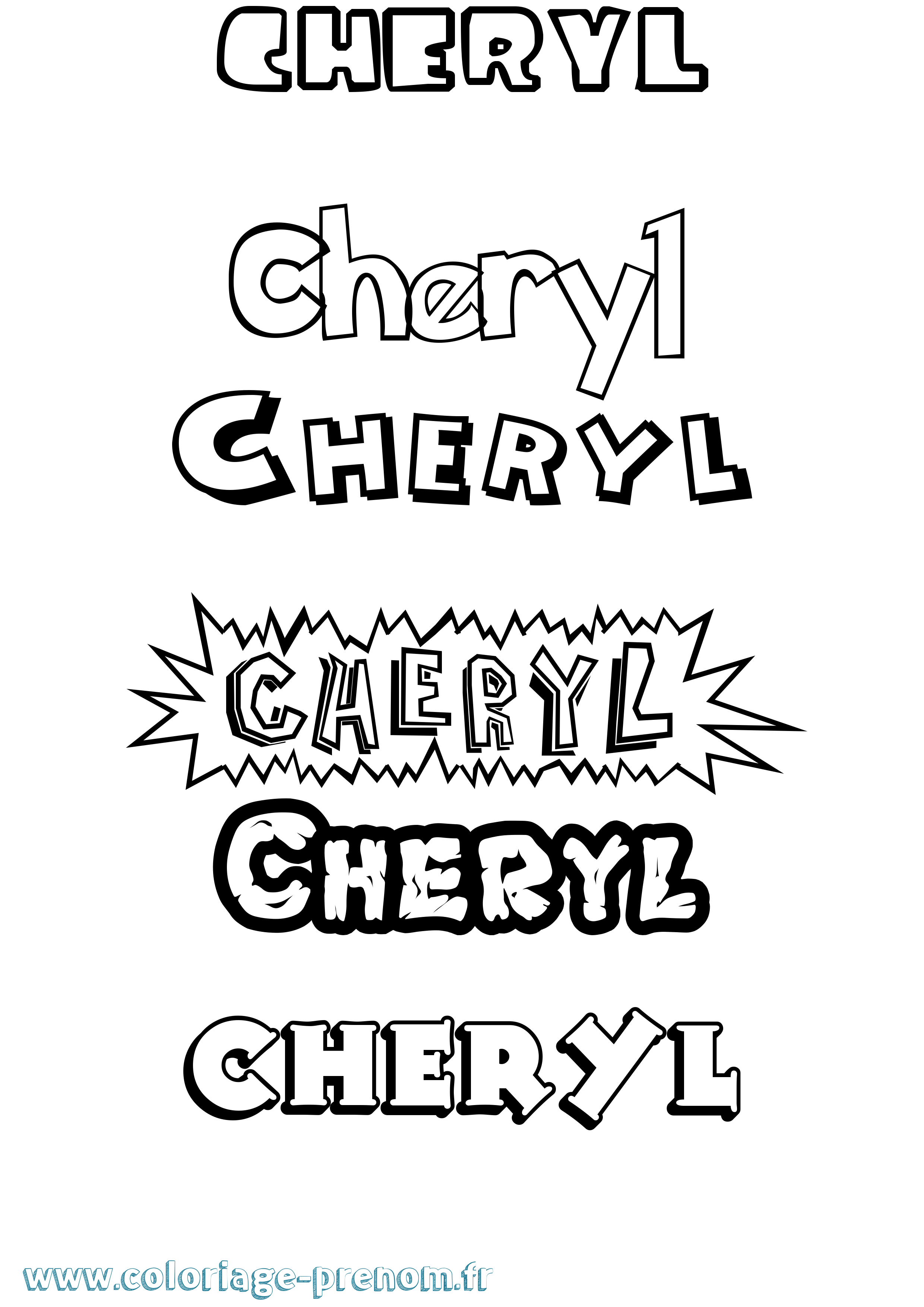 Coloriage Cheryl Dessin Animé Coloriage prénom Cheryl Dessin Animé