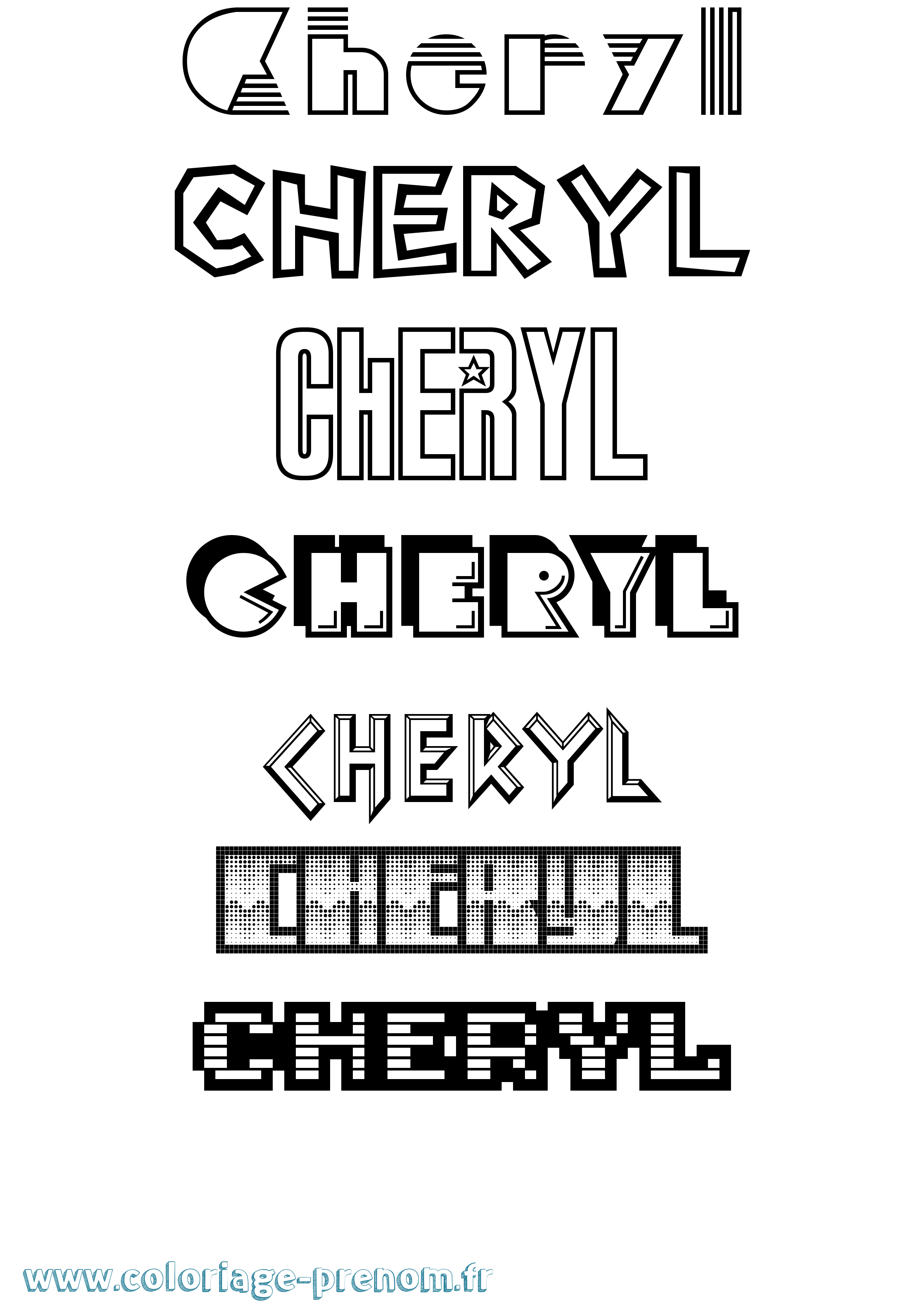 Coloriage Cheryl Jeux Vidéos Coloriage prénom Cheryl Jeux Vidéos