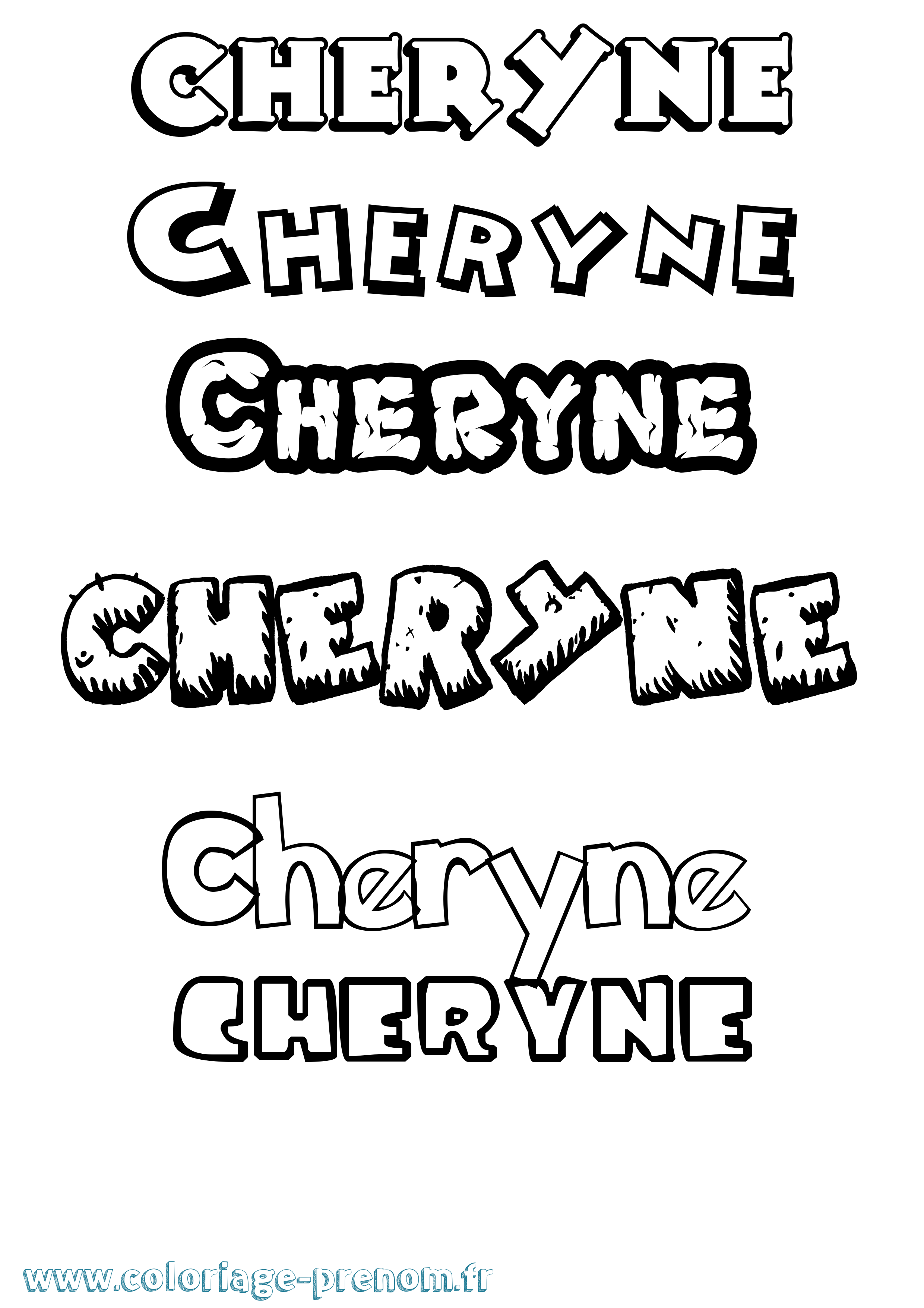 Coloriage Cheryne Dessin Animé Coloriage prénom Cheryne Dessin Animé