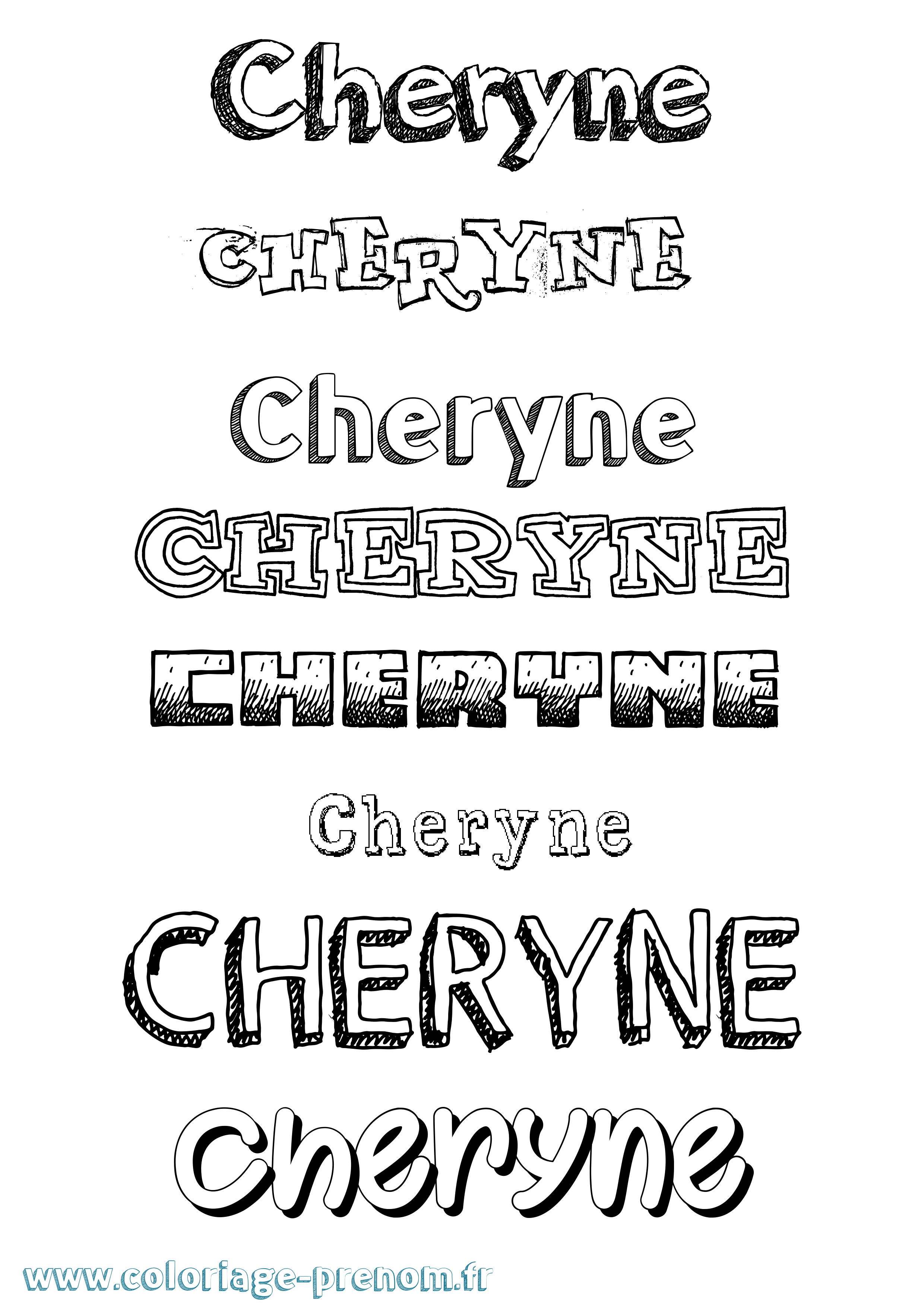 Coloriage Cheryne Dessiné Coloriage prénom Cheryne Dessiné
