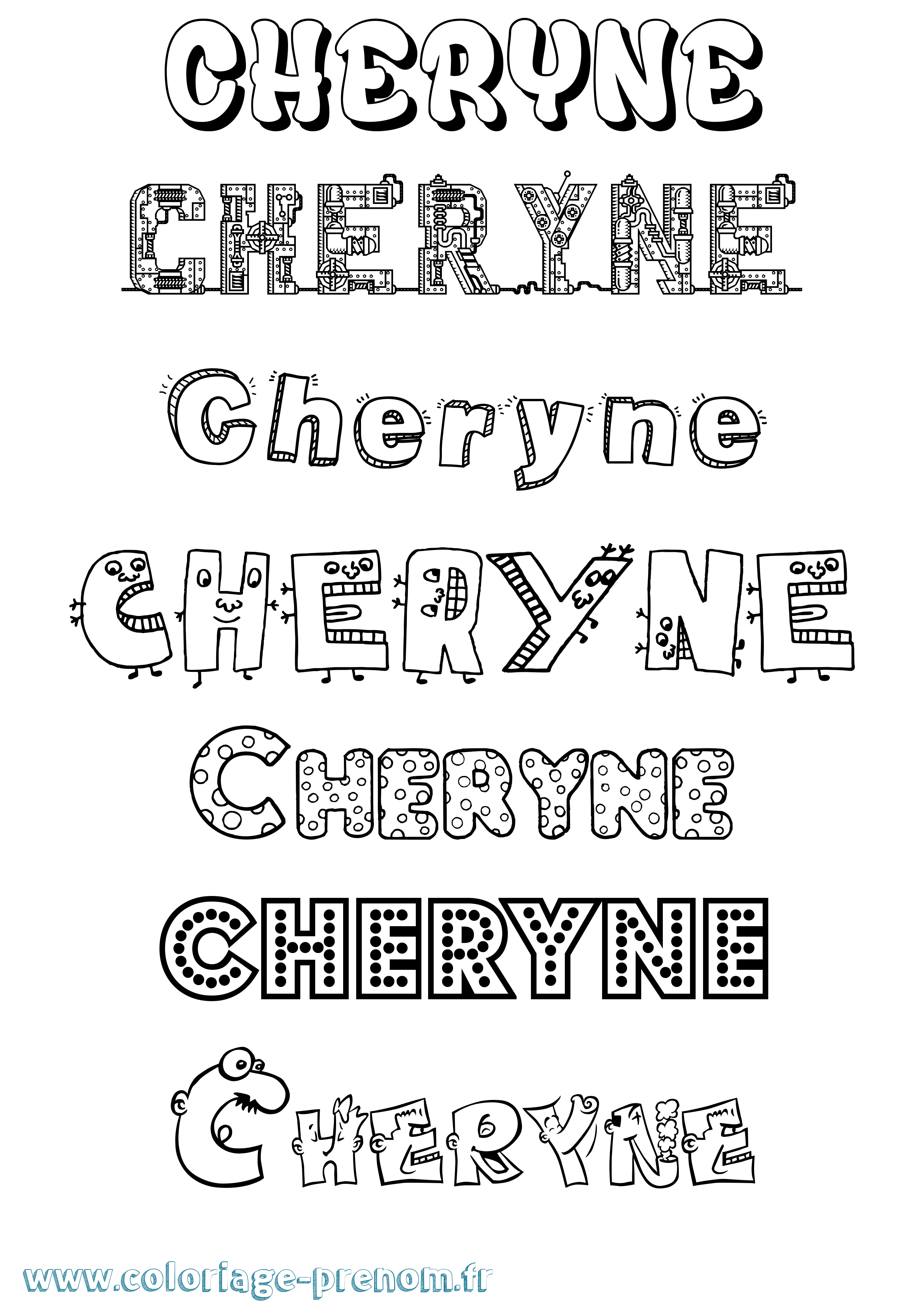 Coloriage Cheryne Fun Coloriage prénom Cheryne Fun