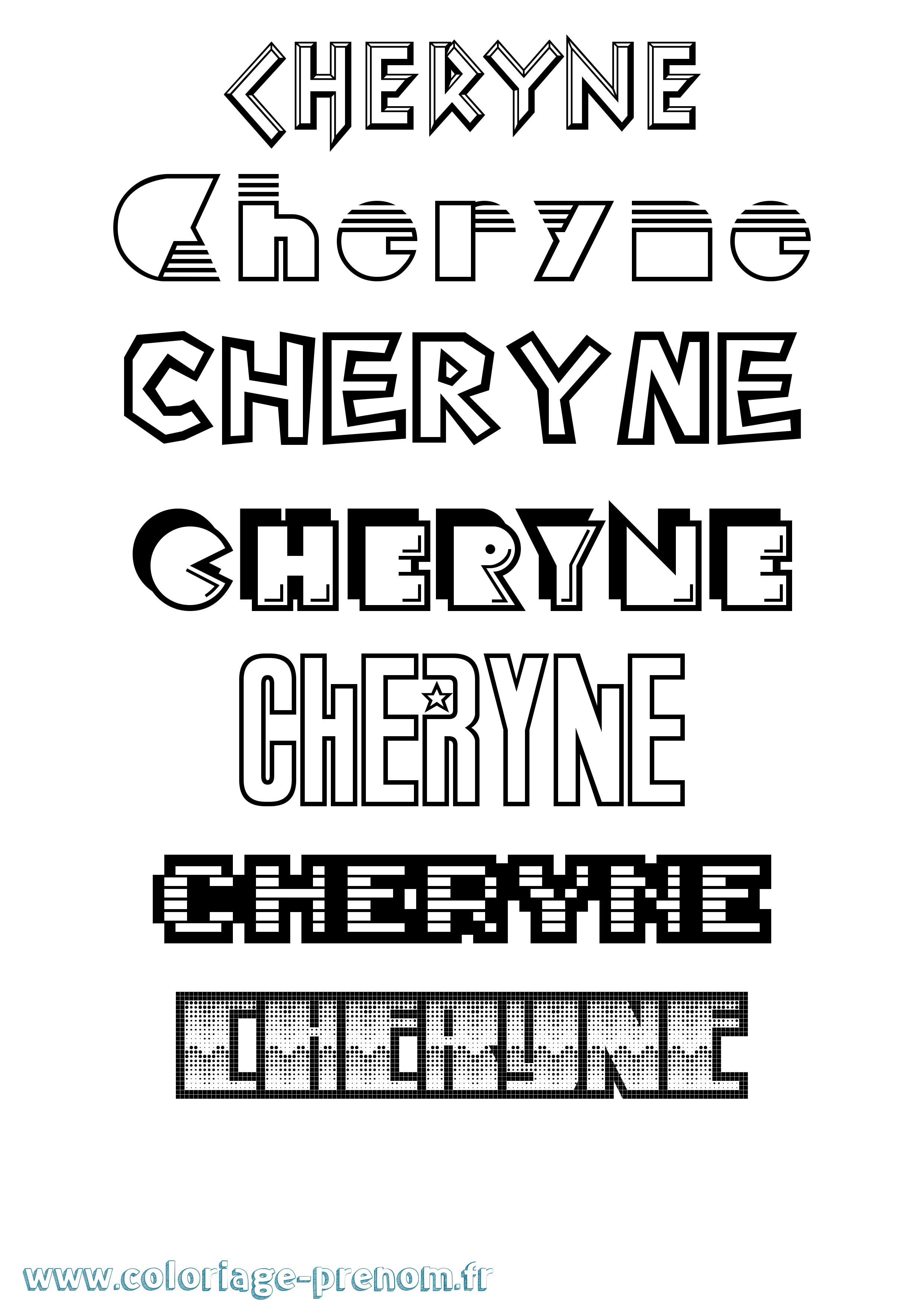 Coloriage Cheryne Jeux Vidéos Coloriage prénom Cheryne Jeux Vidéos
