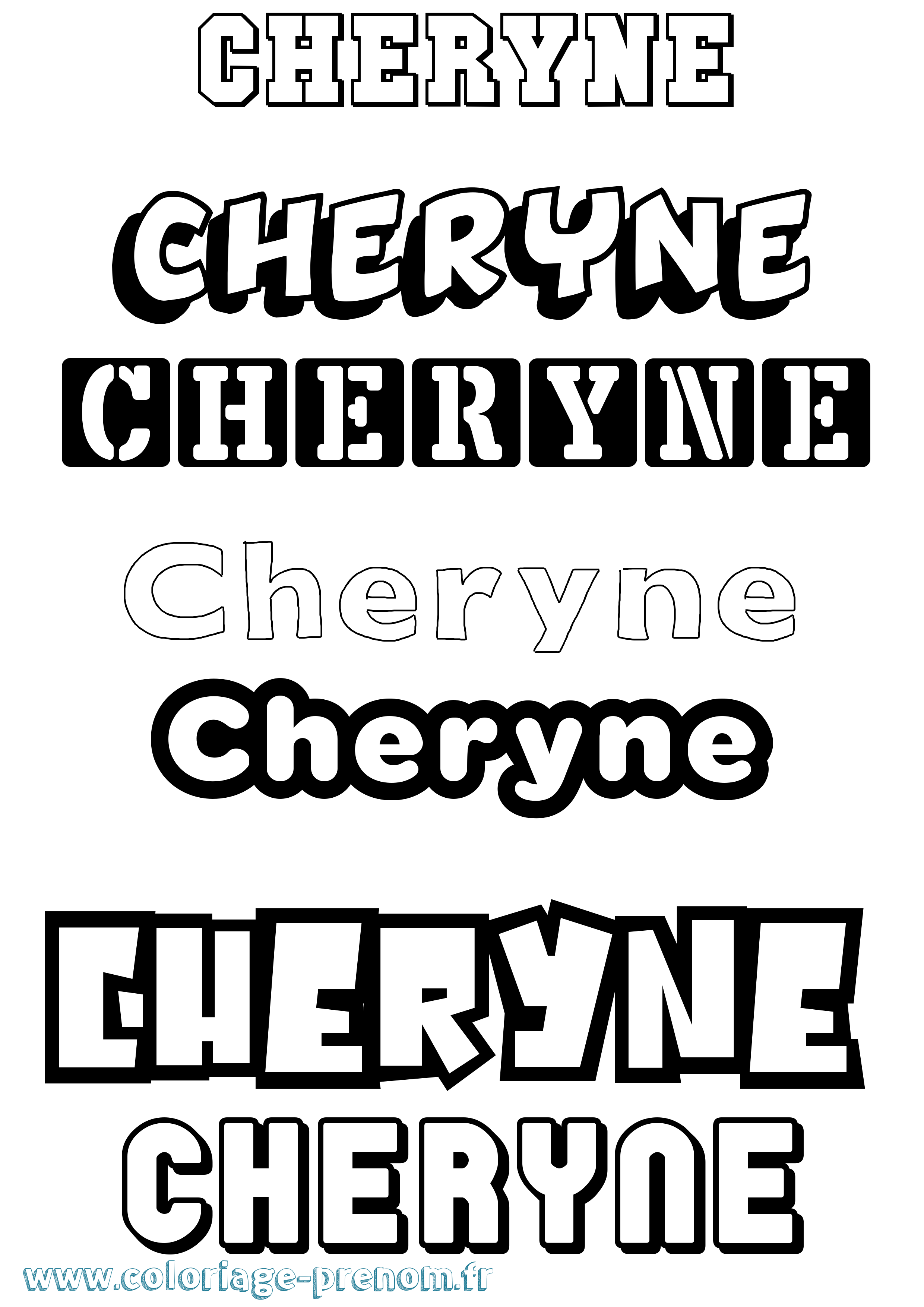 Coloriage Cheryne Simple Coloriage prénom Cheryne Simple