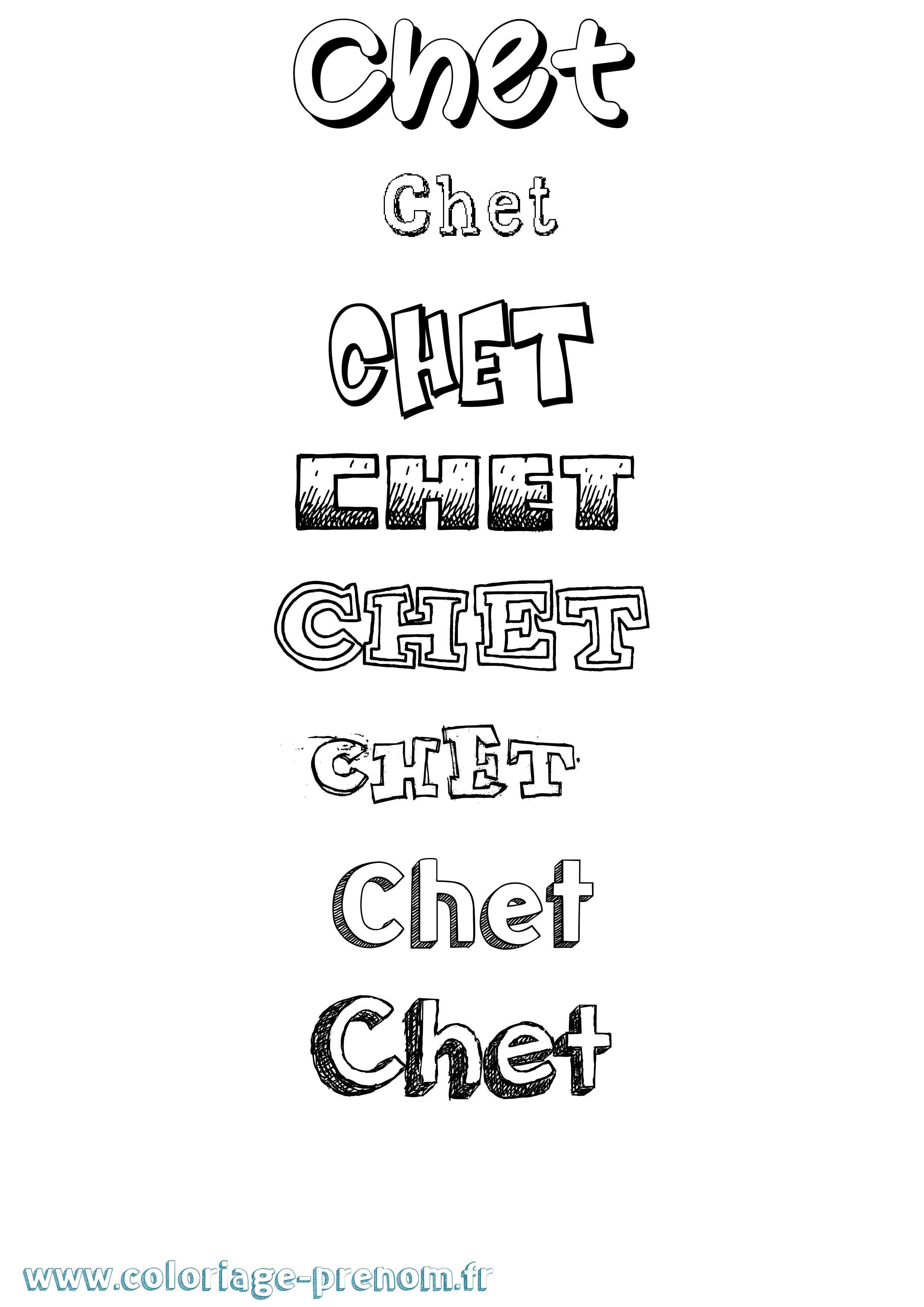Coloriage Chet Dessiné Coloriage prénom Chet Dessiné