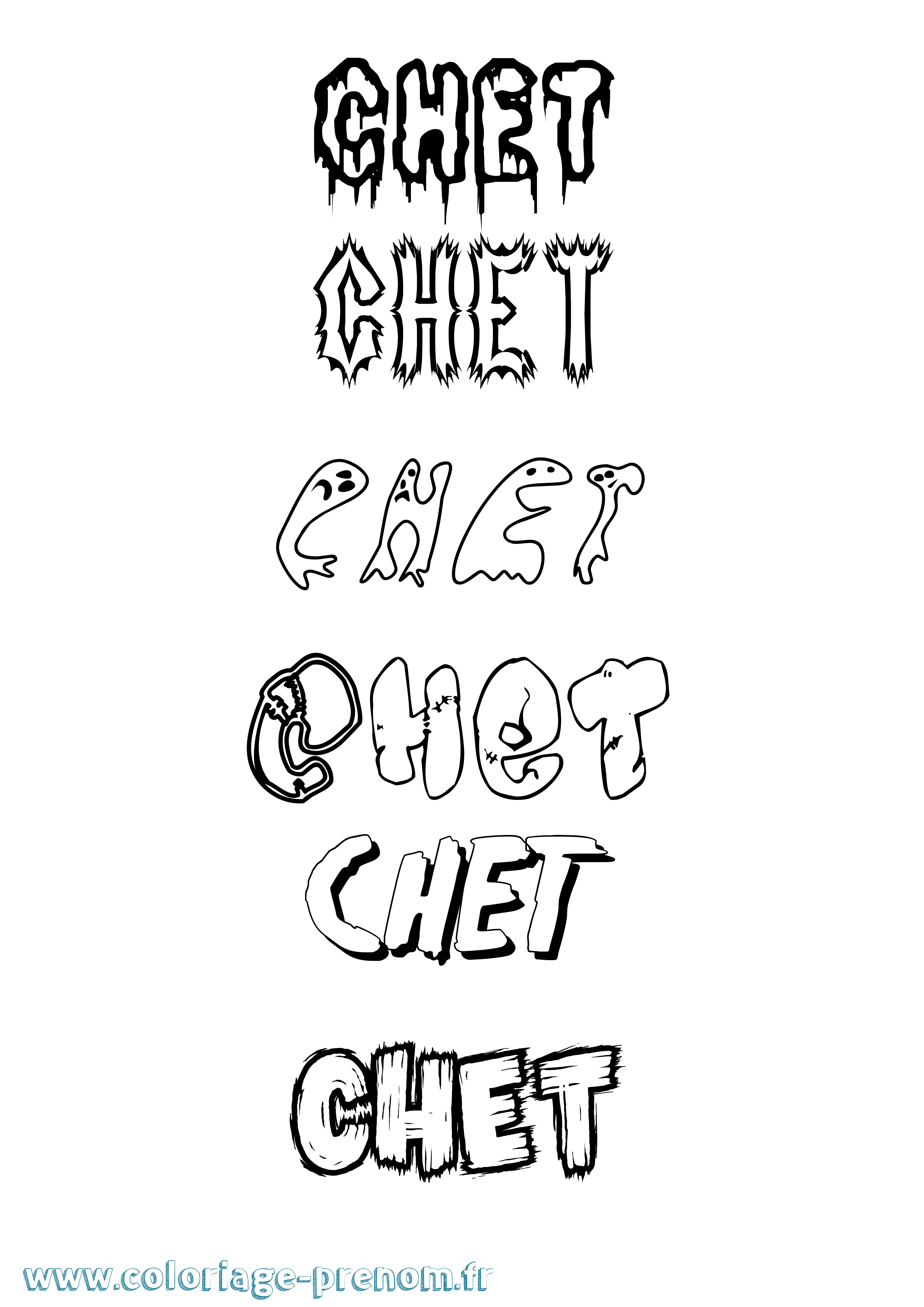 Coloriage Chet Frisson Coloriage prénom Chet Frisson