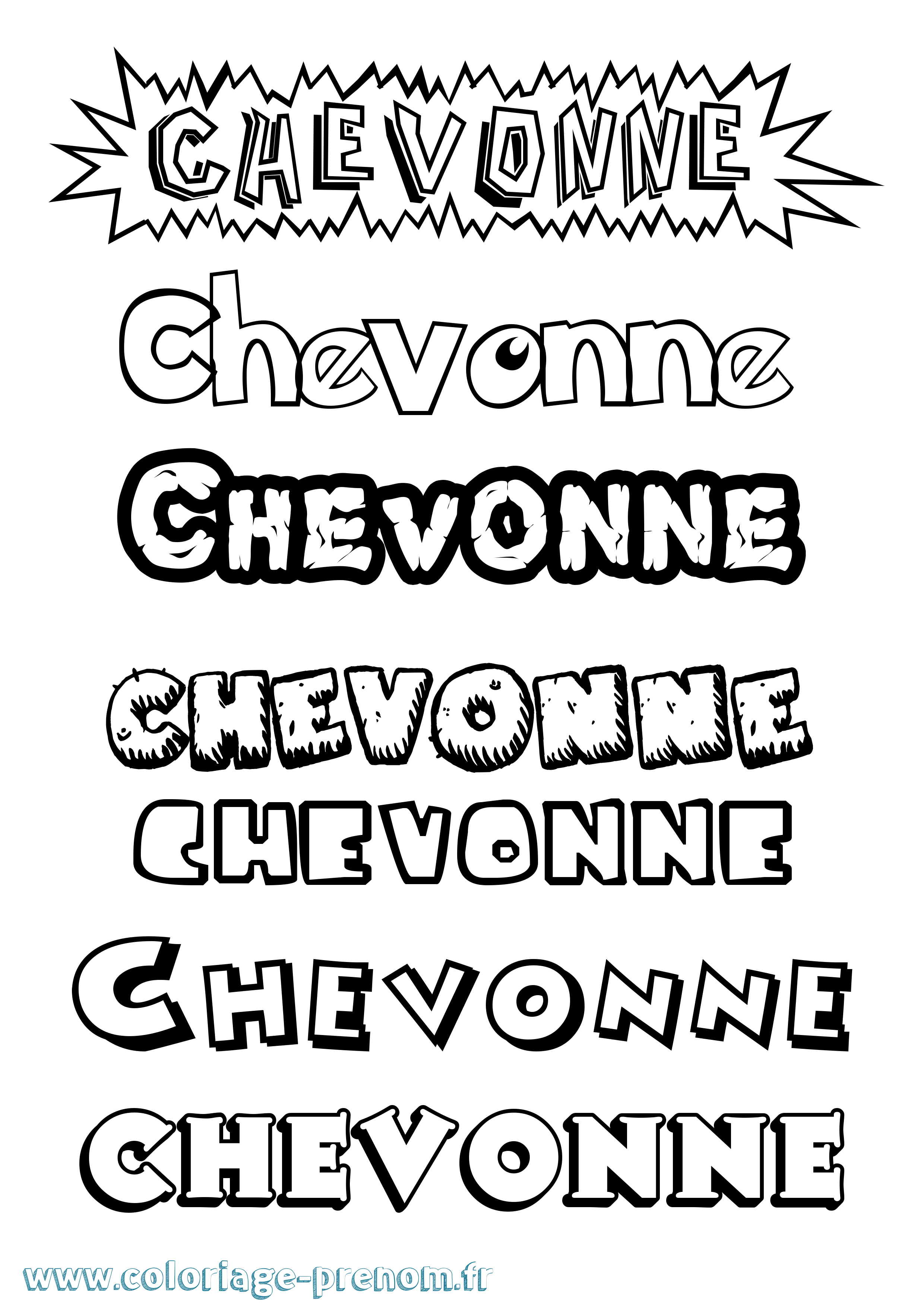 Coloriage Chevonne Dessin Animé Coloriage prénom Chevonne Dessin Animé
