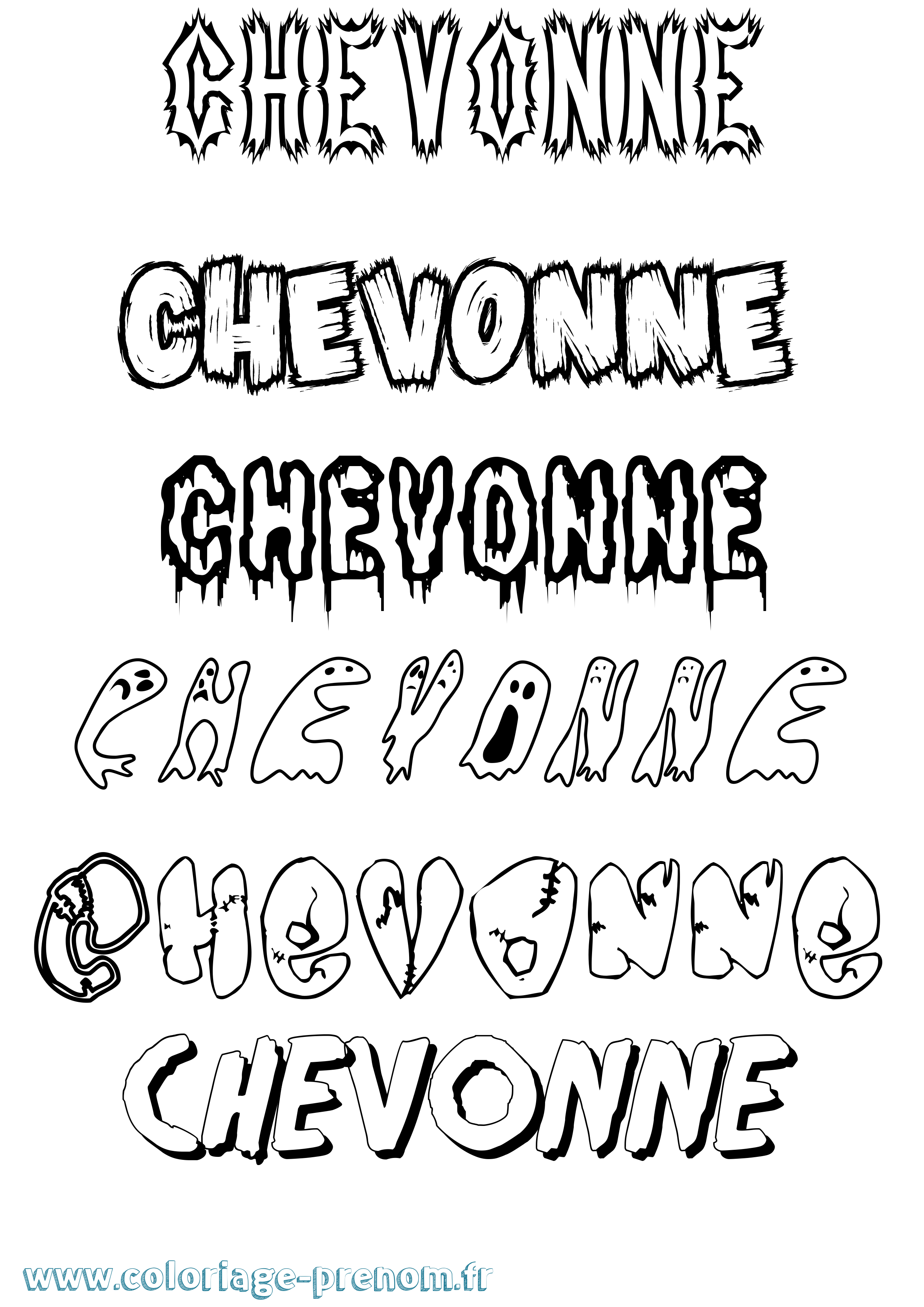 Coloriage Chevonne Frisson Coloriage prénom Chevonne Frisson