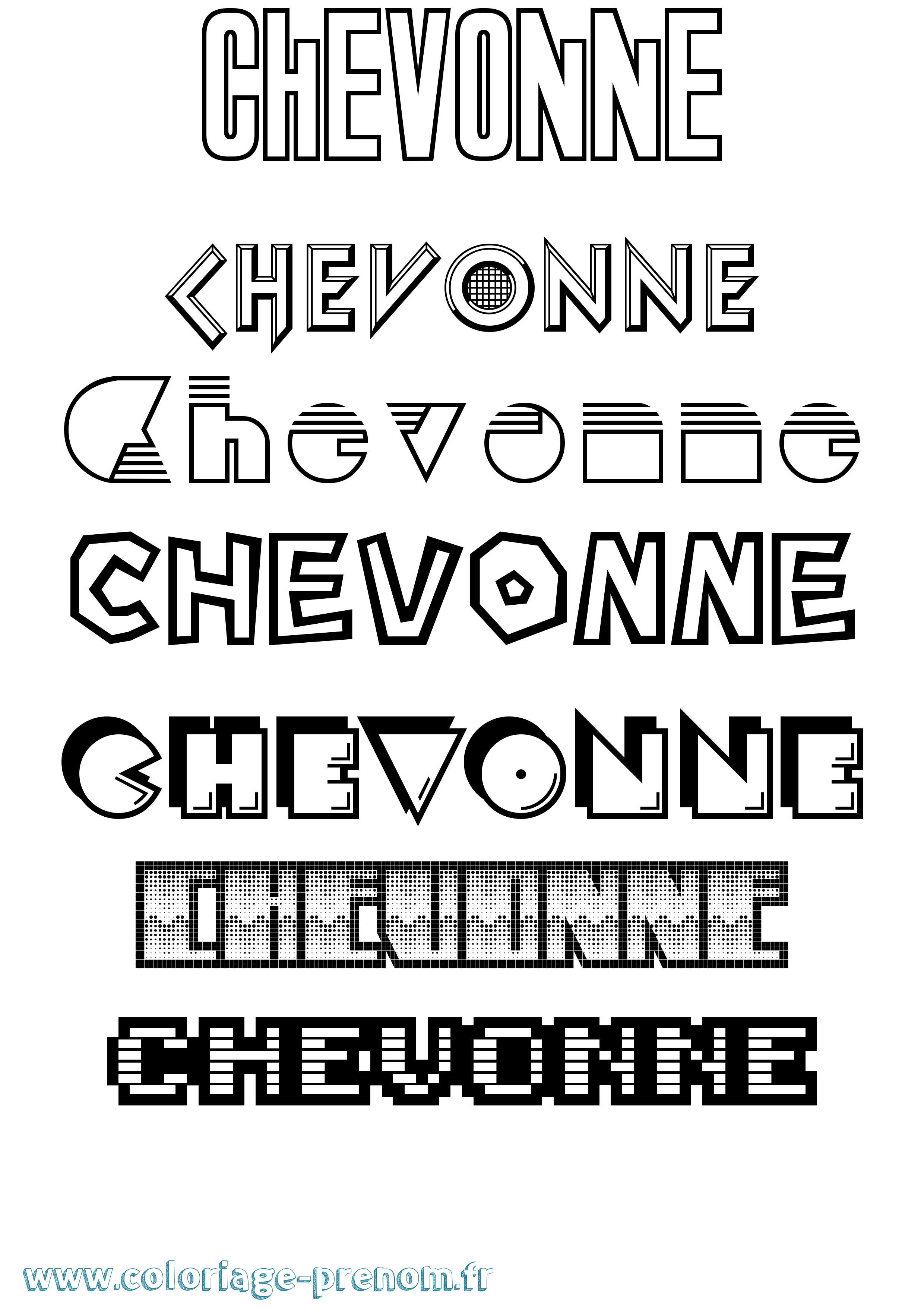 Coloriage Chevonne Jeux Vidéos Coloriage prénom Chevonne Jeux Vidéos