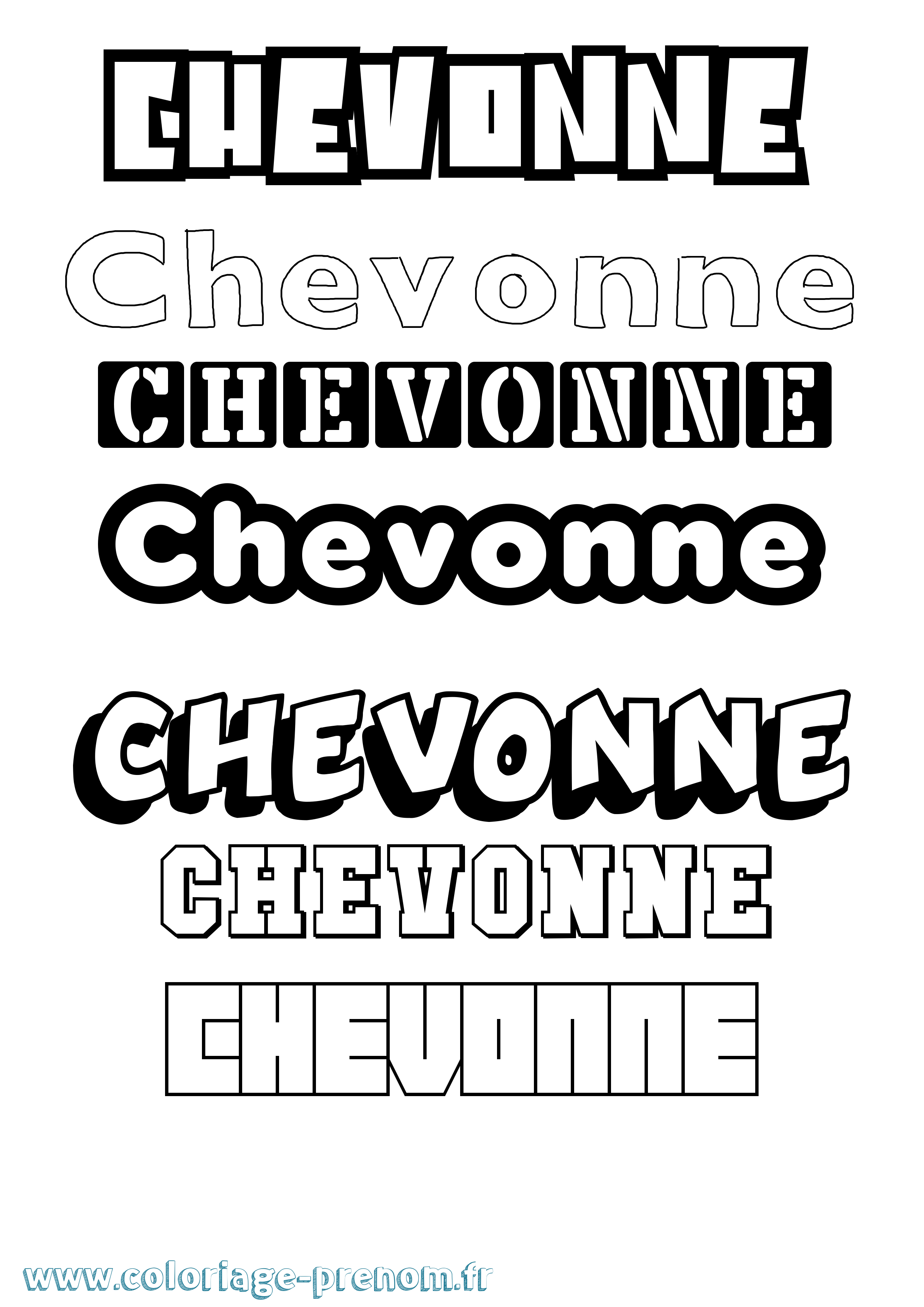 Coloriage Chevonne Simple Coloriage prénom Chevonne Simple